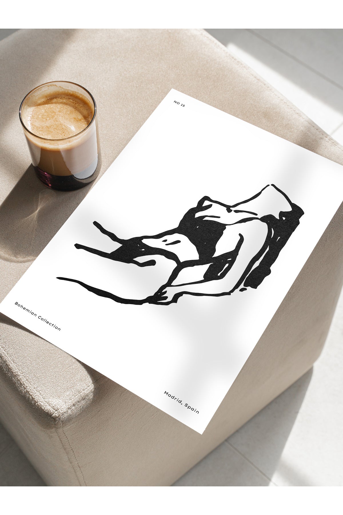 Soft Boho Çerçevesiz Duvar Posteri, İskandinav Temalı Poster - Salon, Mutfak ve Yatak Odası Dekoru