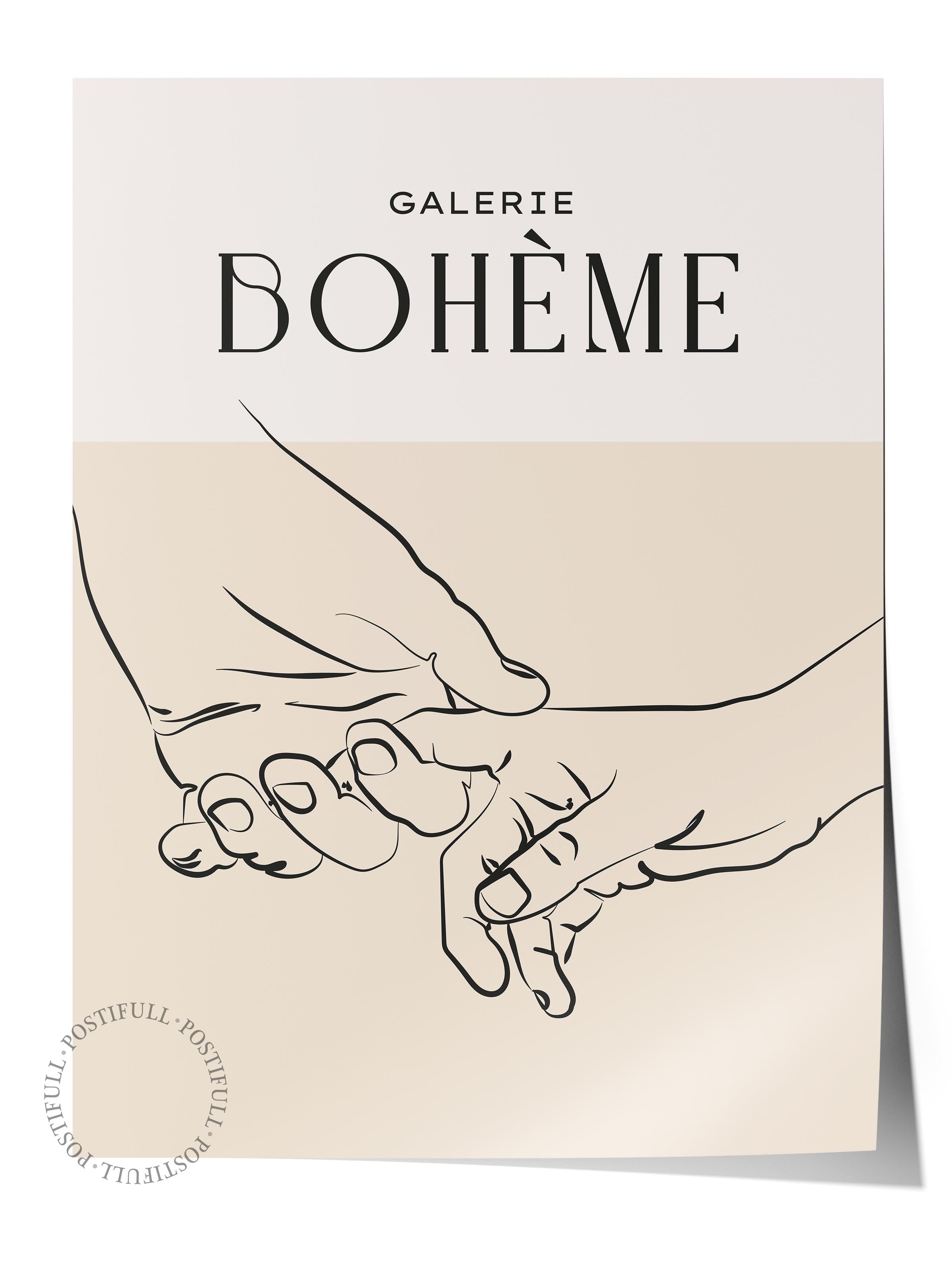 Soft Boho Çerçevesiz Duvar Posteri, İskandinav Temalı Poster - Salon, Mutfak ve Yatak Odası Dekoru