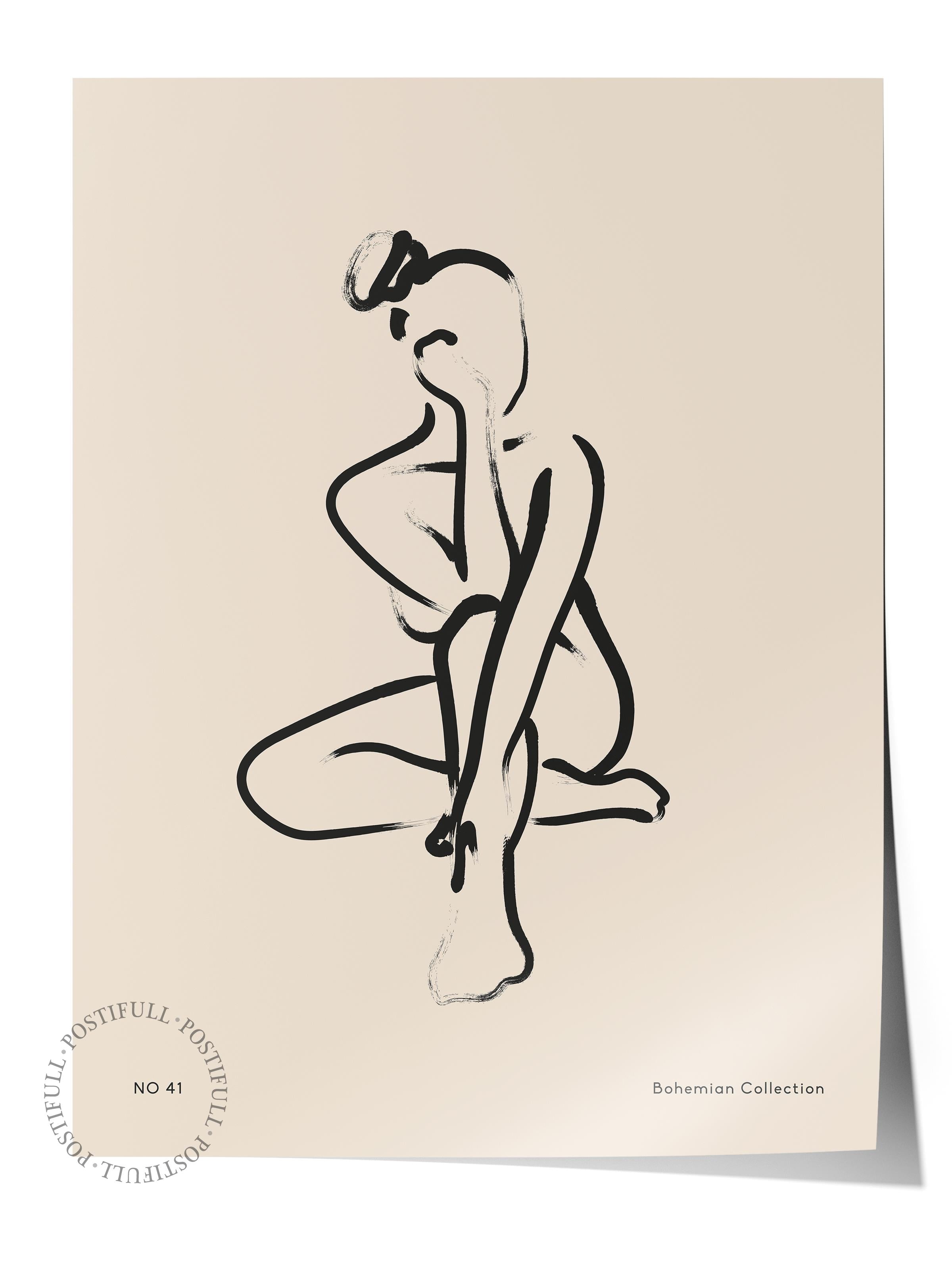 Soft Boho Çerçevesiz Duvar Posteri, İskandinav Temalı Poster - Salon, Mutfak ve Yatak Odası Dekoru