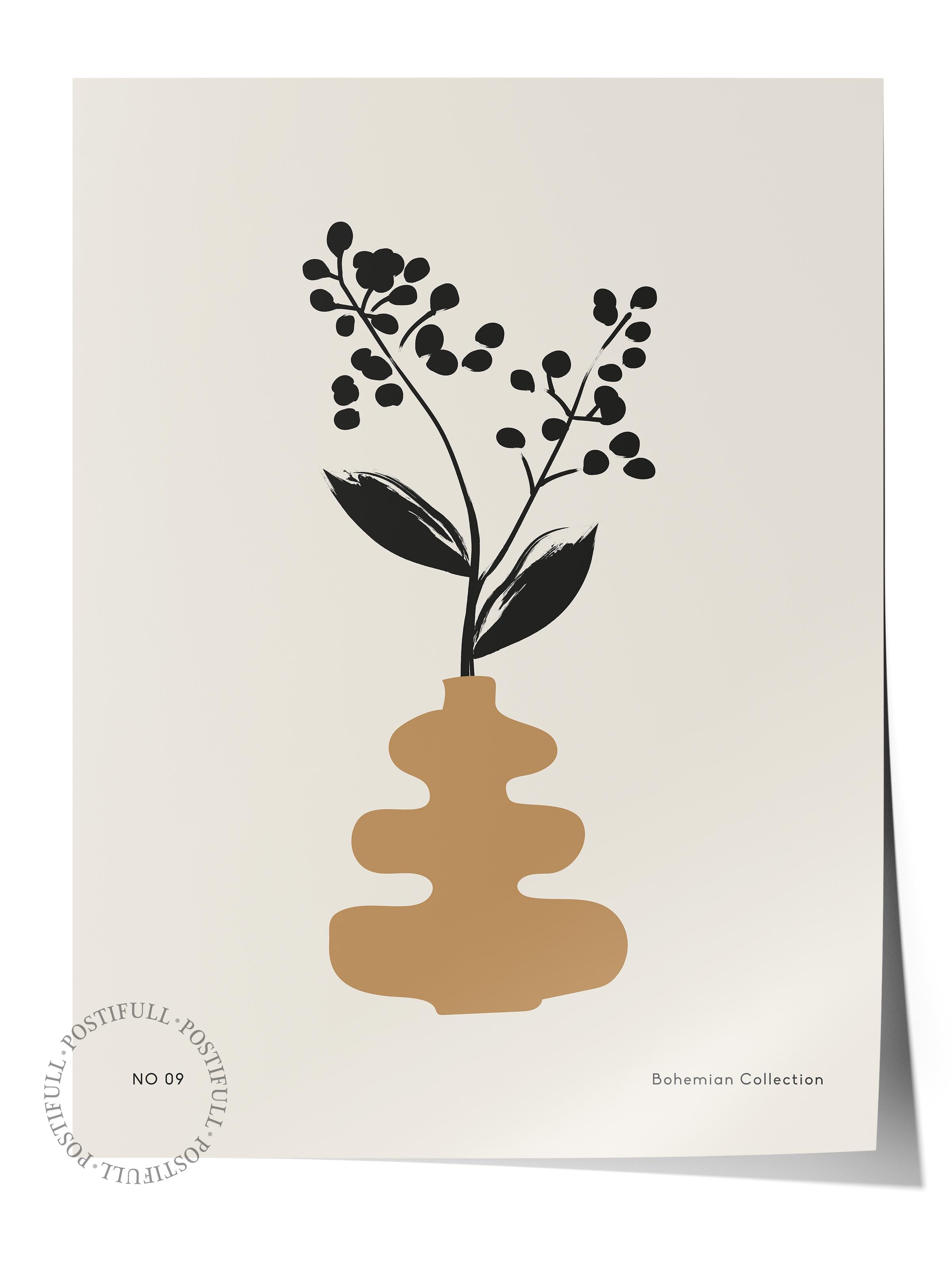 Soft Boho Çerçevesiz Duvar Posteri, İskandinav Temalı Poster - Salon, Mutfak ve Yatak Odası Dekoru