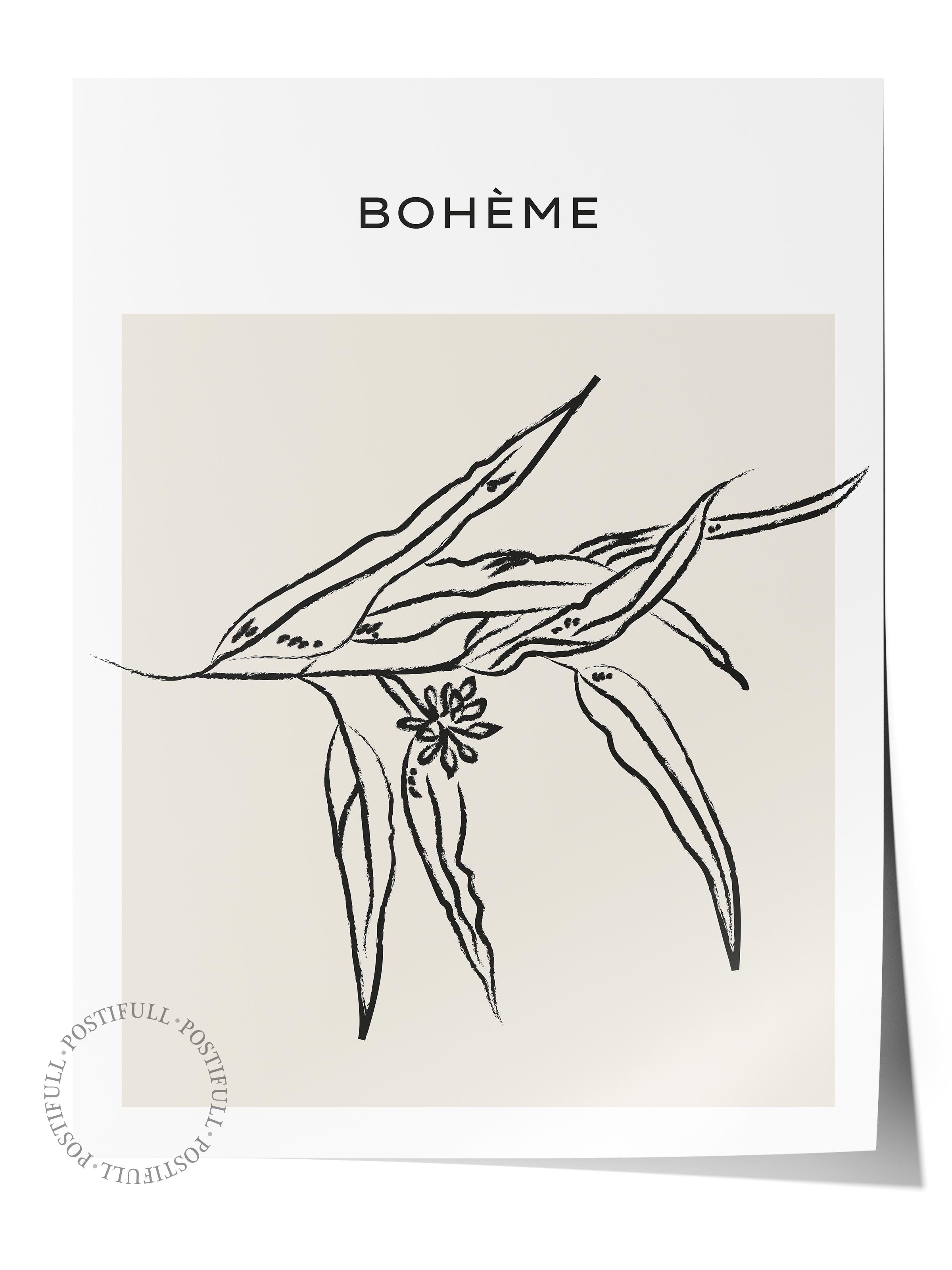 Soft Boho Çerçevesiz Duvar Posteri, İskandinav Temalı Poster - Salon, Mutfak ve Yatak Odası Dekoru