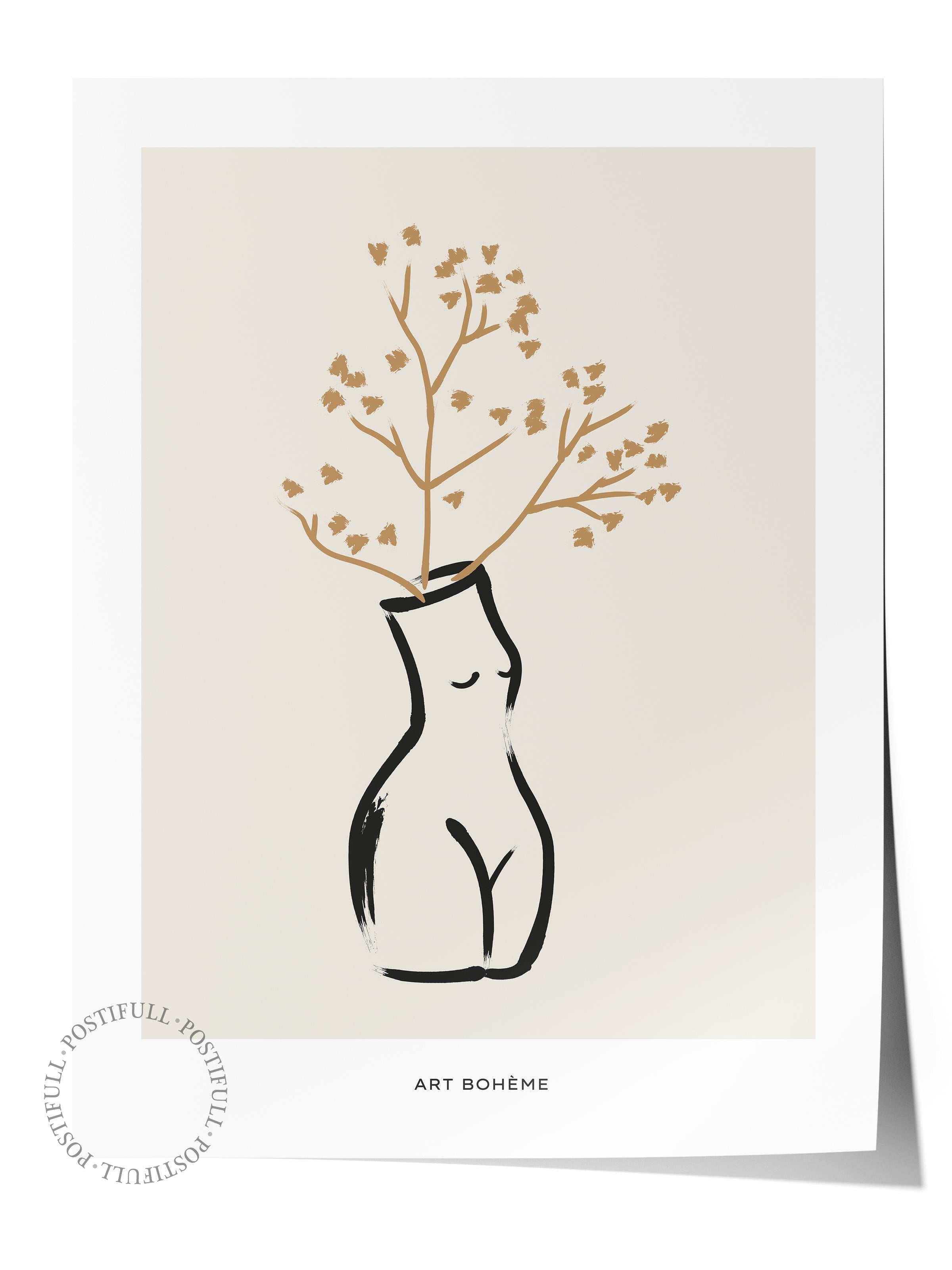 Soft Boho Çerçevesiz Duvar Posteri, İskandinav Temalı Poster - Salon, Mutfak ve Yatak Odası Dekoru