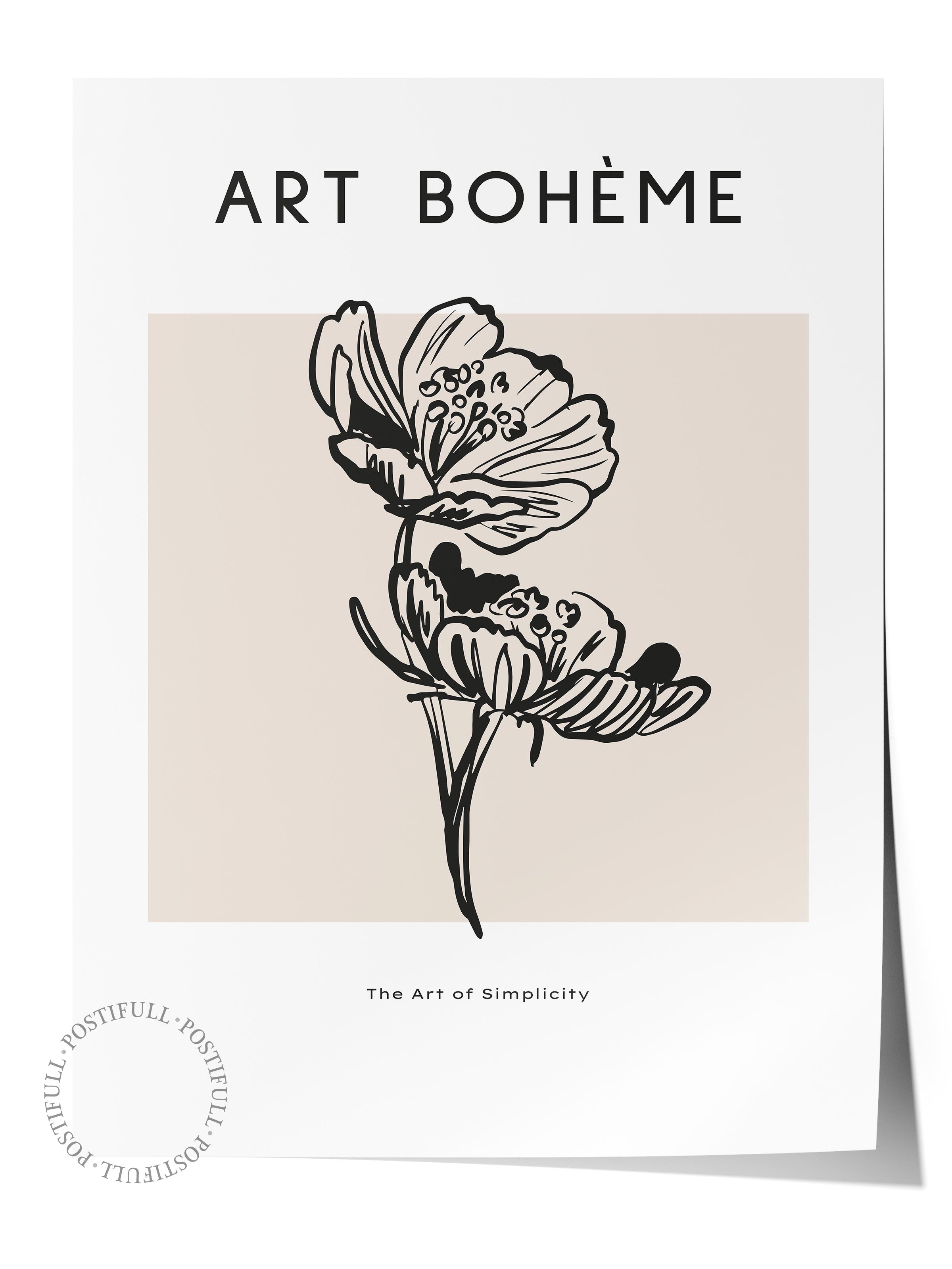 Soft Boho Çerçevesiz Duvar Posteri, İskandinav Temalı Poster - Salon, Mutfak ve Yatak Odası Dekoru