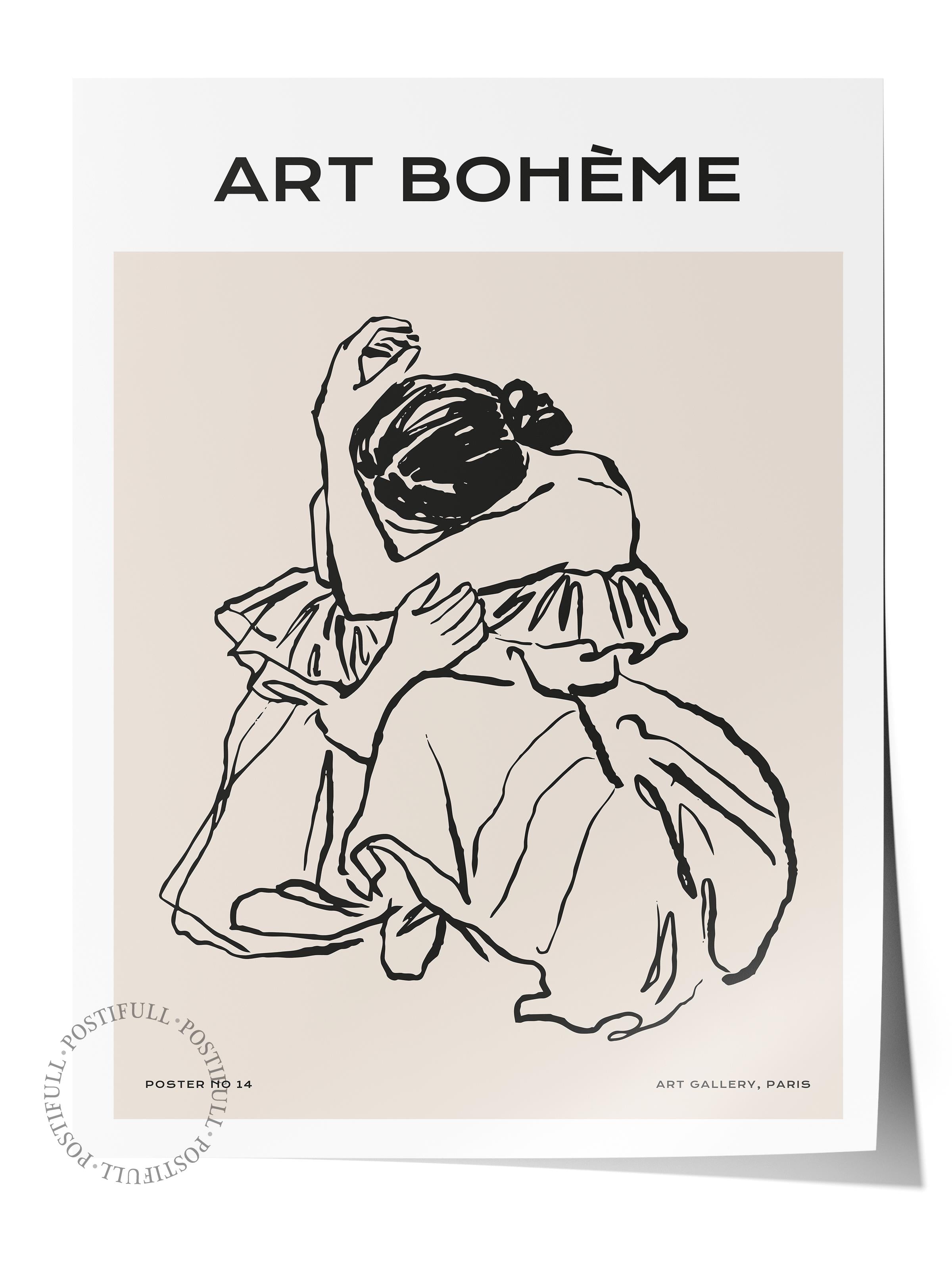 Soft Boho Çerçevesiz Duvar Posteri, İskandinav Temalı Poster - Salon, Mutfak ve Yatak Odası Dekoru