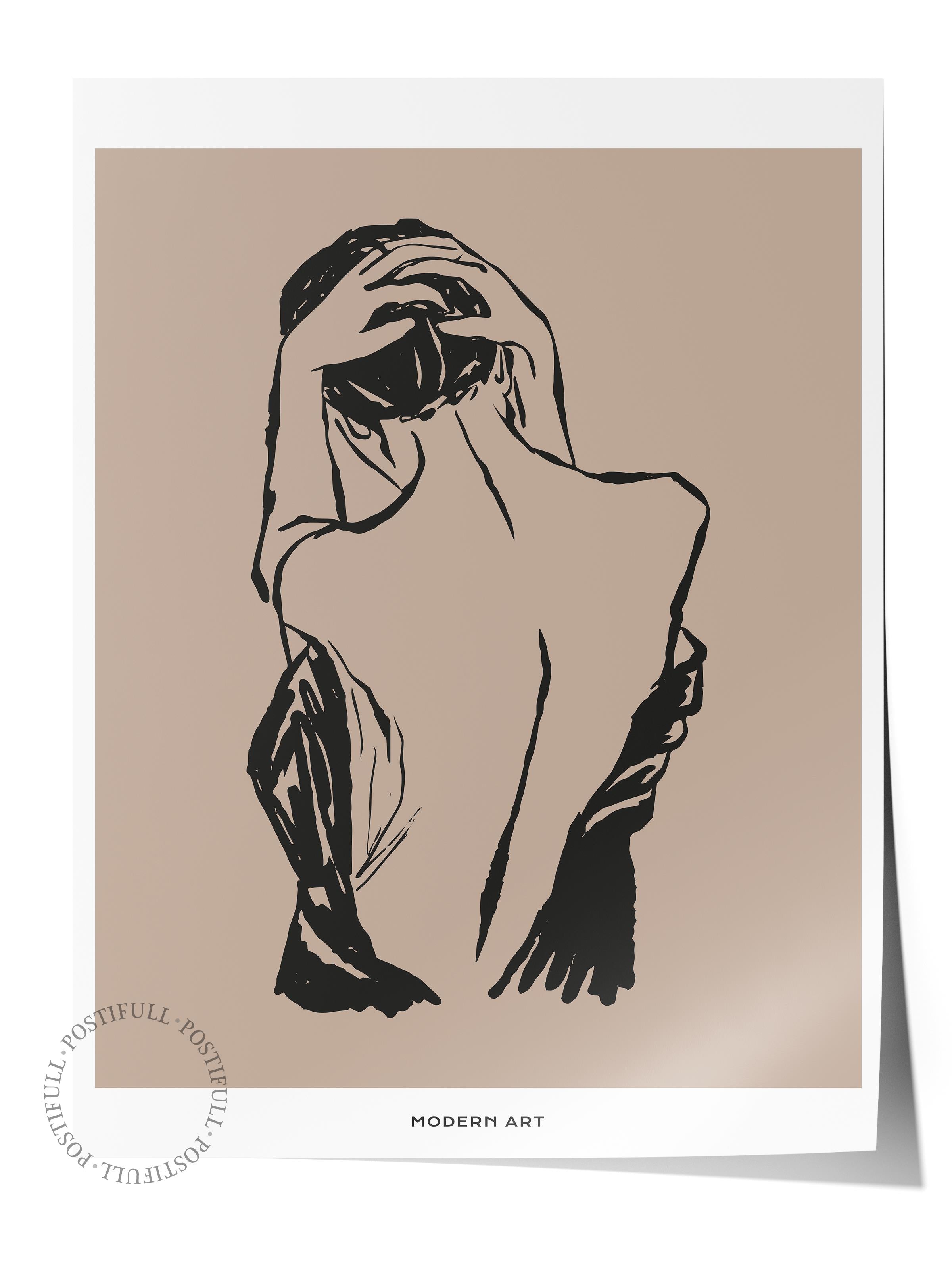 Soft Boho Çerçevesiz Duvar Posteri, İskandinav Temalı Poster - Salon, Mutfak ve Yatak Odası Dekoru