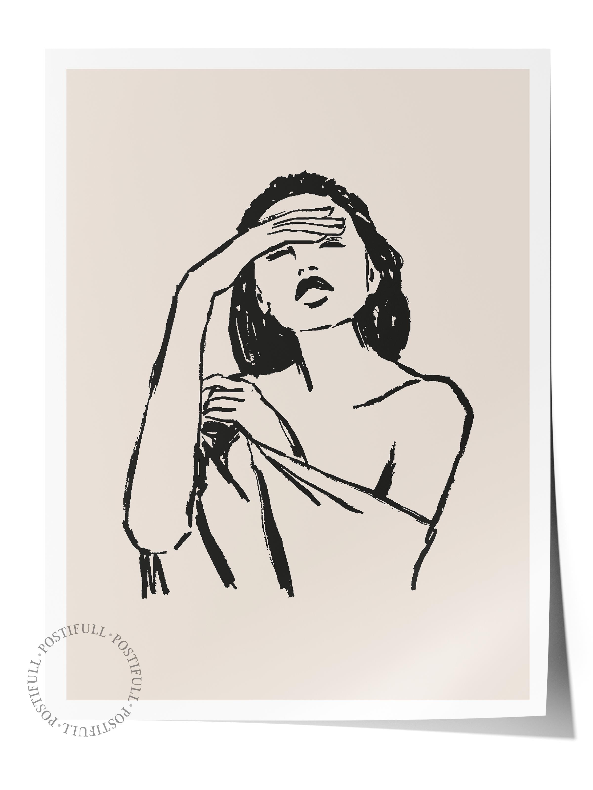 Soft Boho Çerçevesiz Duvar Posteri, İskandinav Temalı Poster - Salon, Mutfak ve Yatak Odası Dekoru