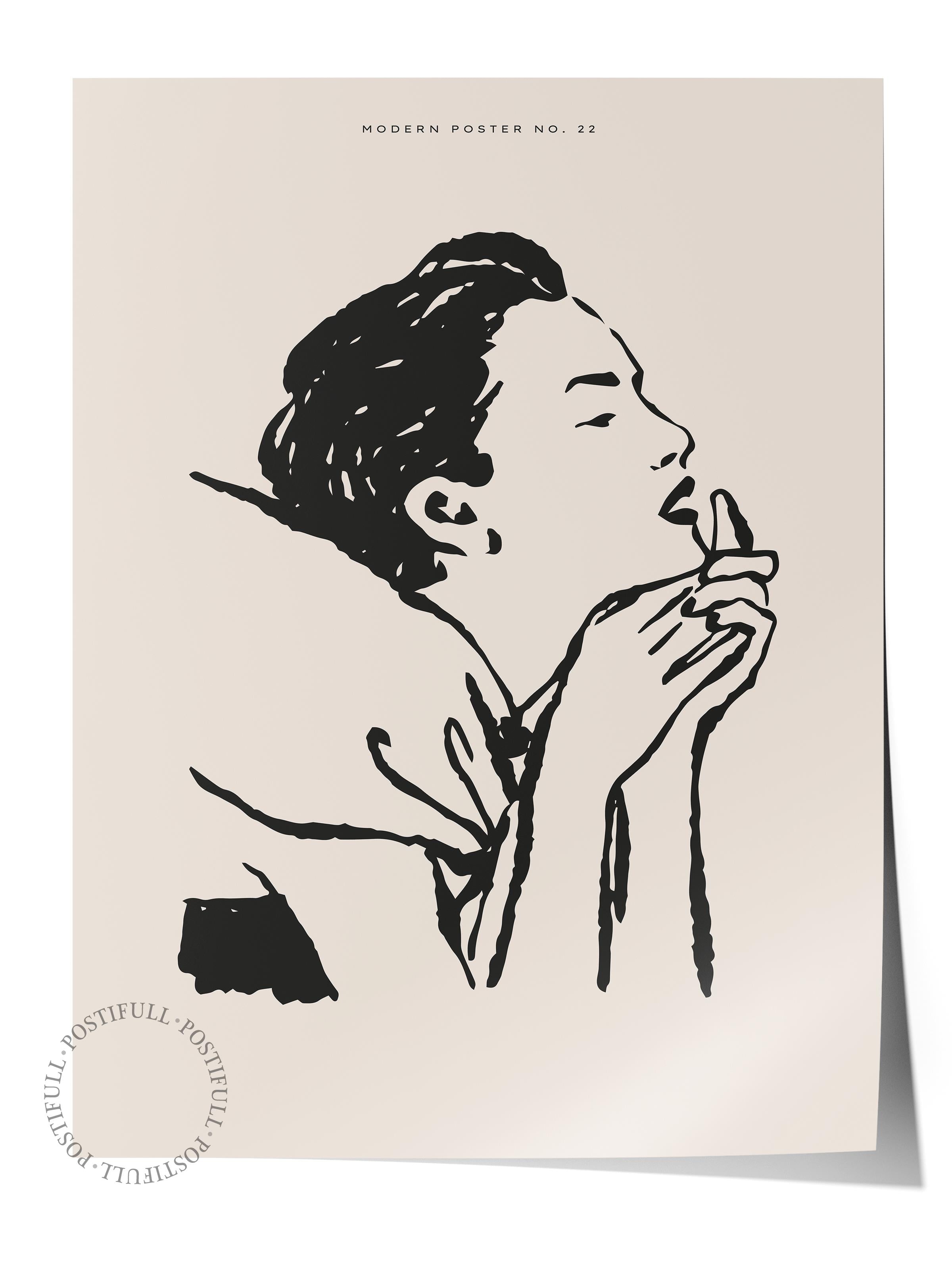 Soft Boho Çerçevesiz Duvar Posteri, İskandinav Temalı Poster - Salon, Mutfak ve Yatak Odası Dekoru