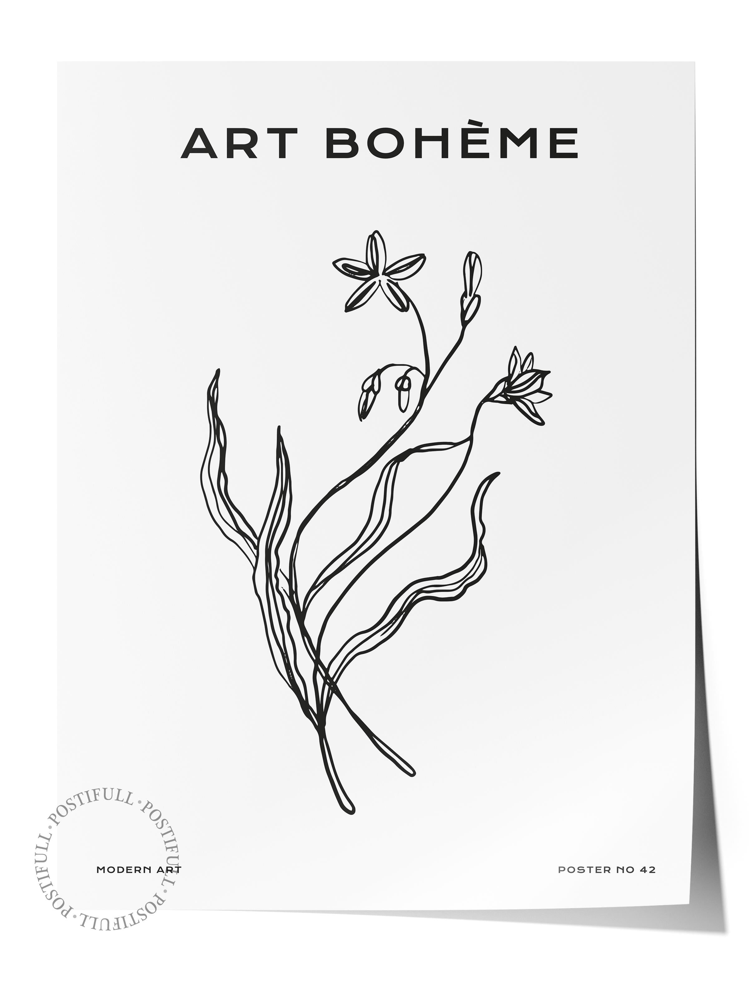 Soft Boho Çerçevesiz Duvar Posteri, İskandinav Temalı Poster - Salon, Mutfak ve Yatak Odası Dekoru