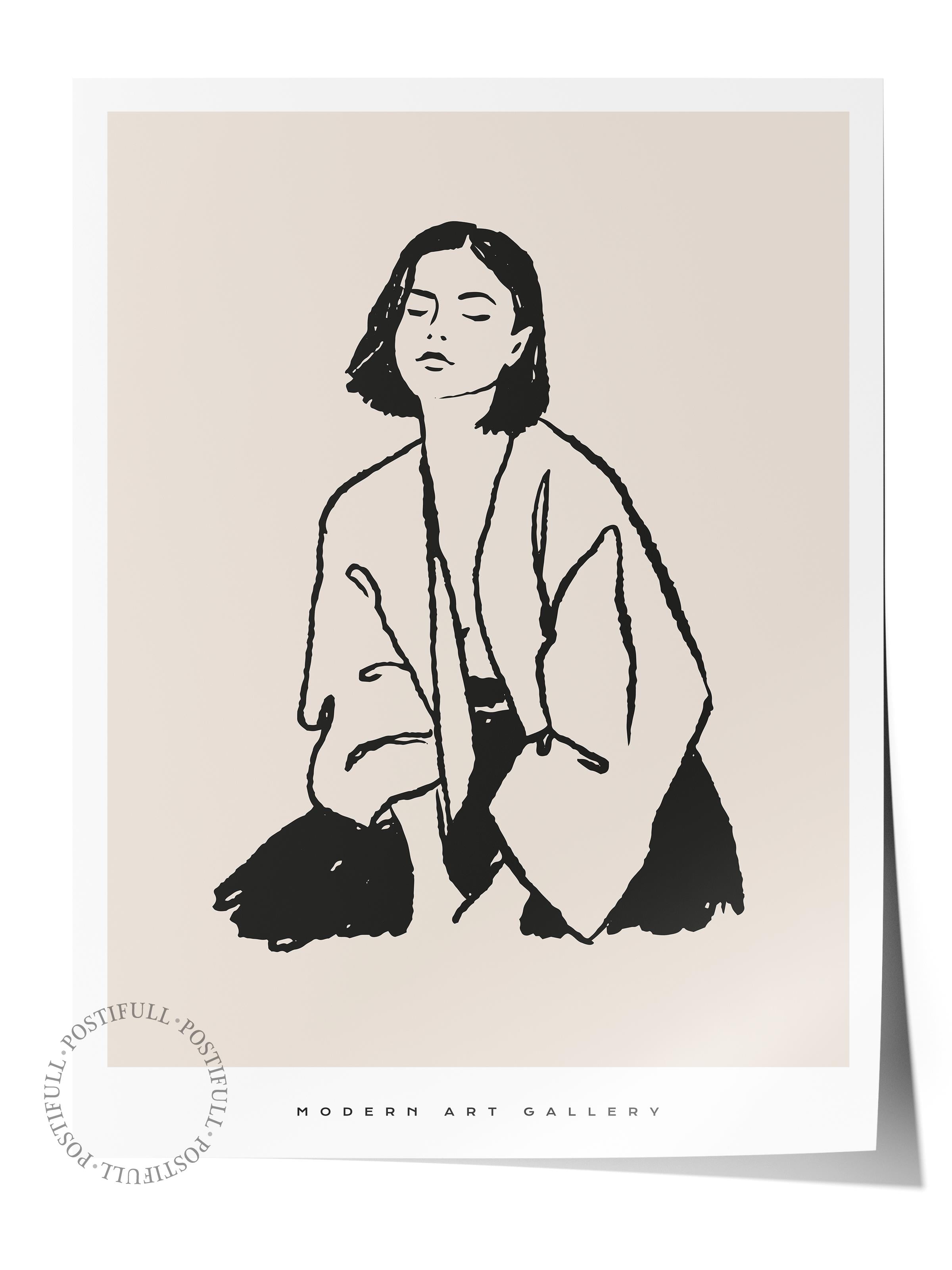 Soft Boho Çerçevesiz Duvar Posteri, İskandinav Temalı Poster - Salon, Mutfak ve Yatak Odası Dekoru