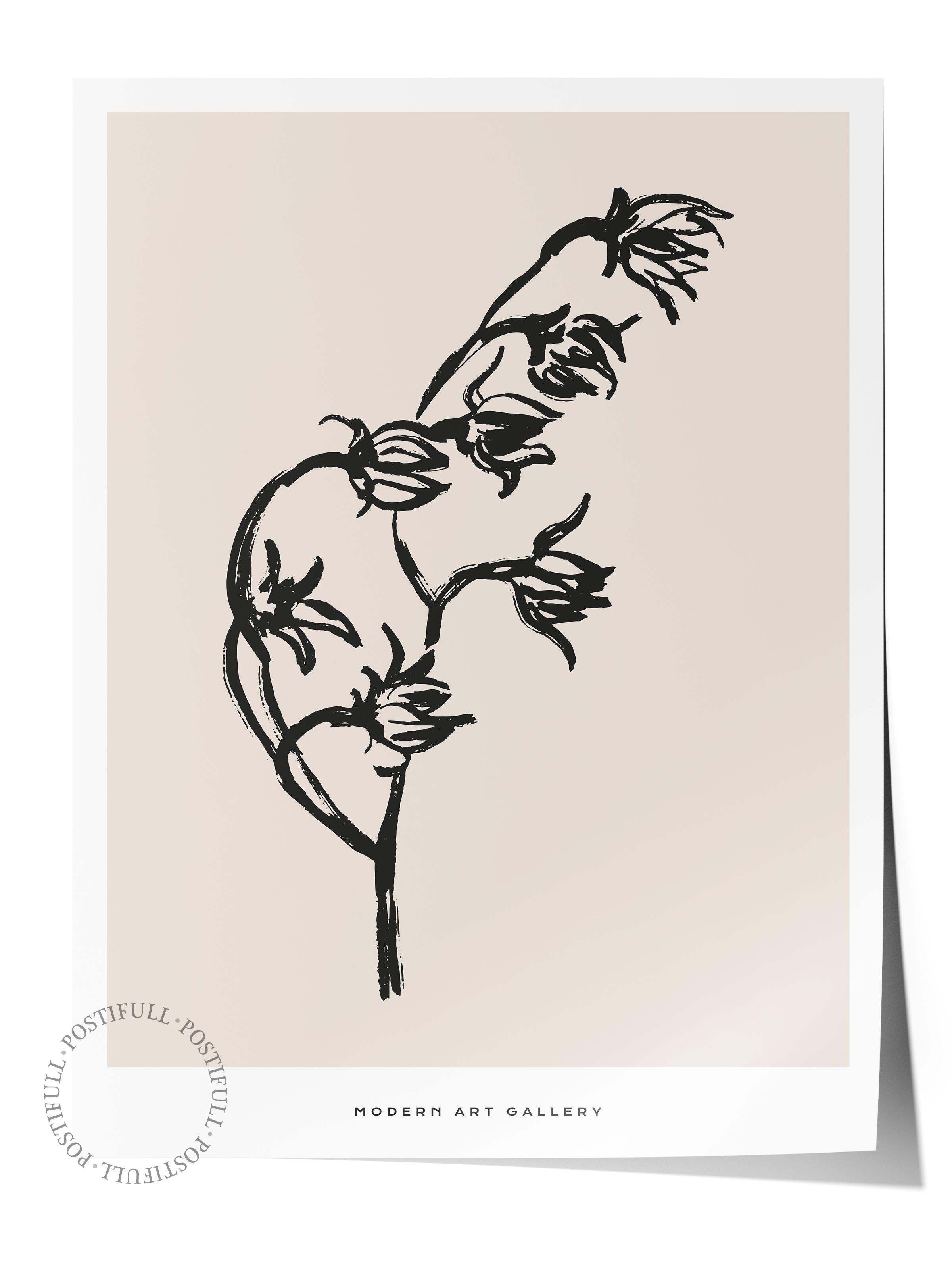 Soft Boho Çerçevesiz Duvar Posteri, İskandinav Temalı Poster - Salon, Mutfak ve Yatak Odası Dekoru