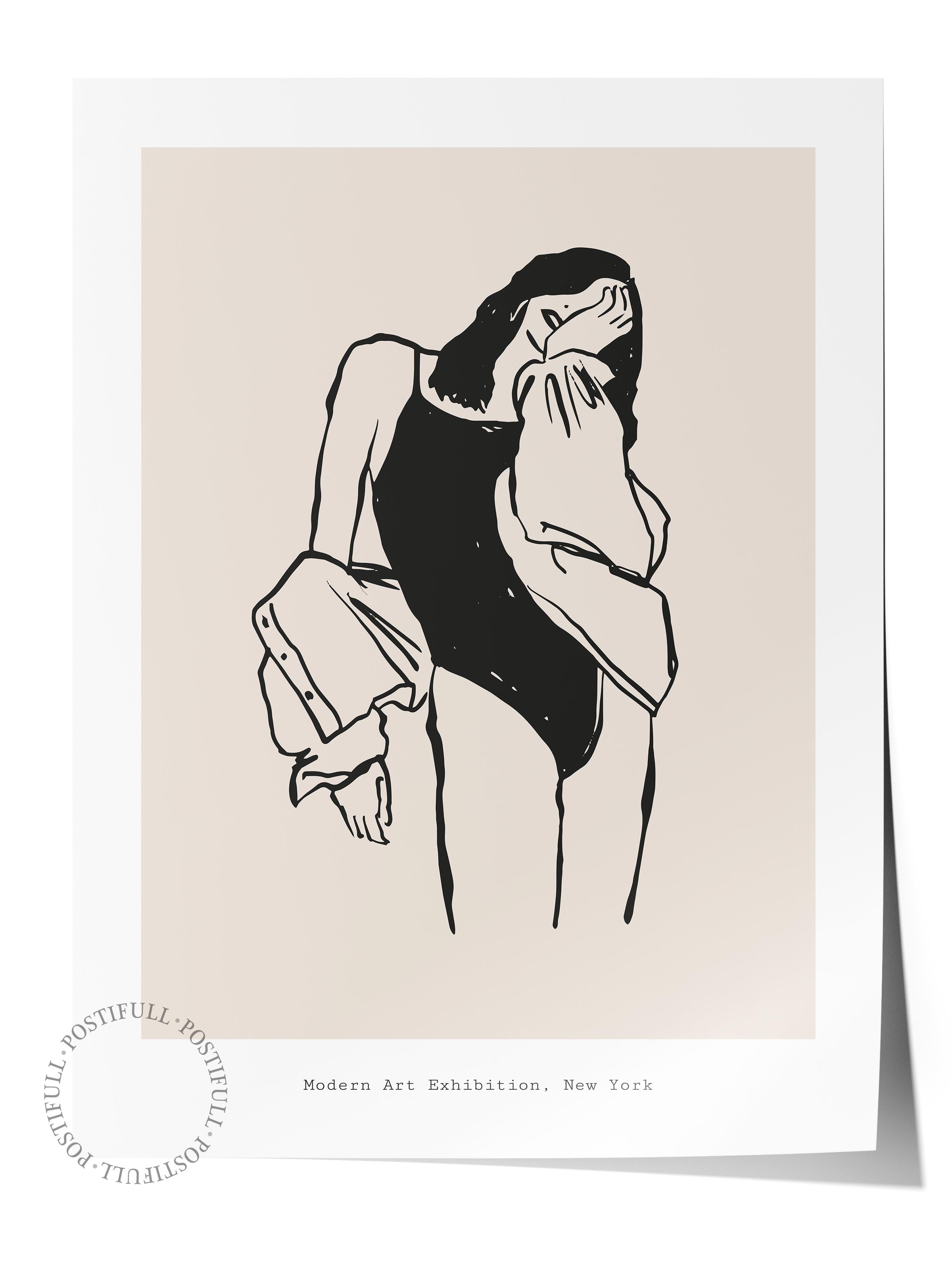 Soft Boho Çerçevesiz Duvar Posteri, İskandinav Temalı Poster - Salon, Mutfak ve Yatak Odası Dekoru