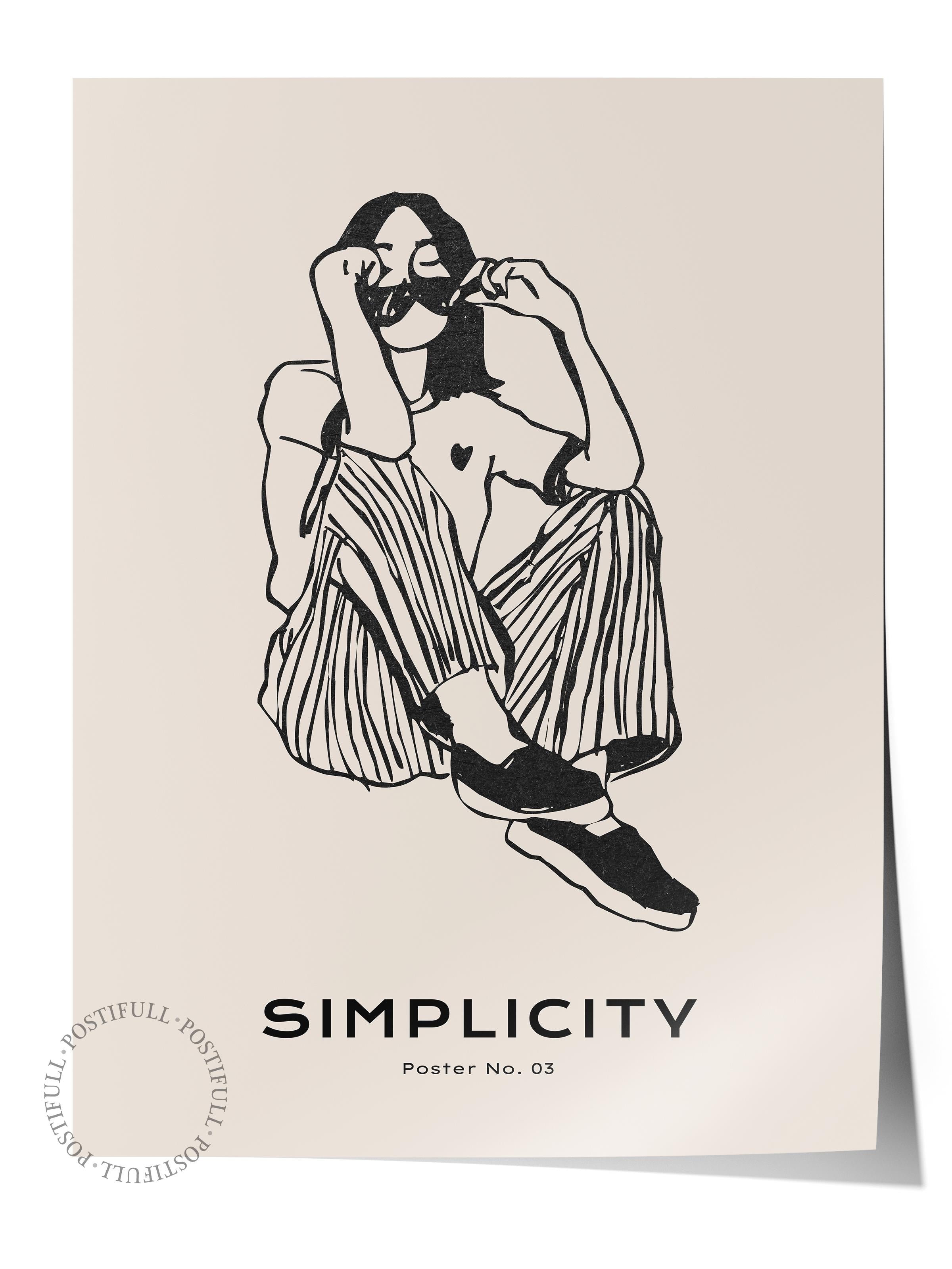 Soft Boho Çerçevesiz Duvar Posteri, İskandinav Temalı Poster - Salon, Mutfak ve Yatak Odası Dekoru