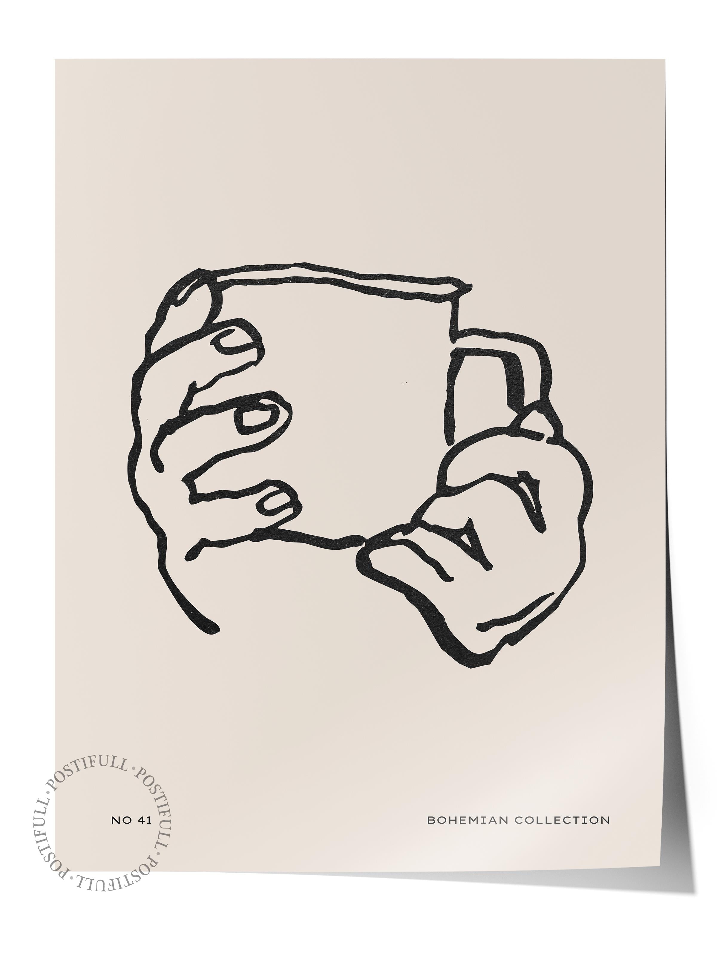 Soft Boho Çerçevesiz Duvar Posteri, İskandinav Temalı Poster - Salon, Mutfak ve Yatak Odası Dekoru