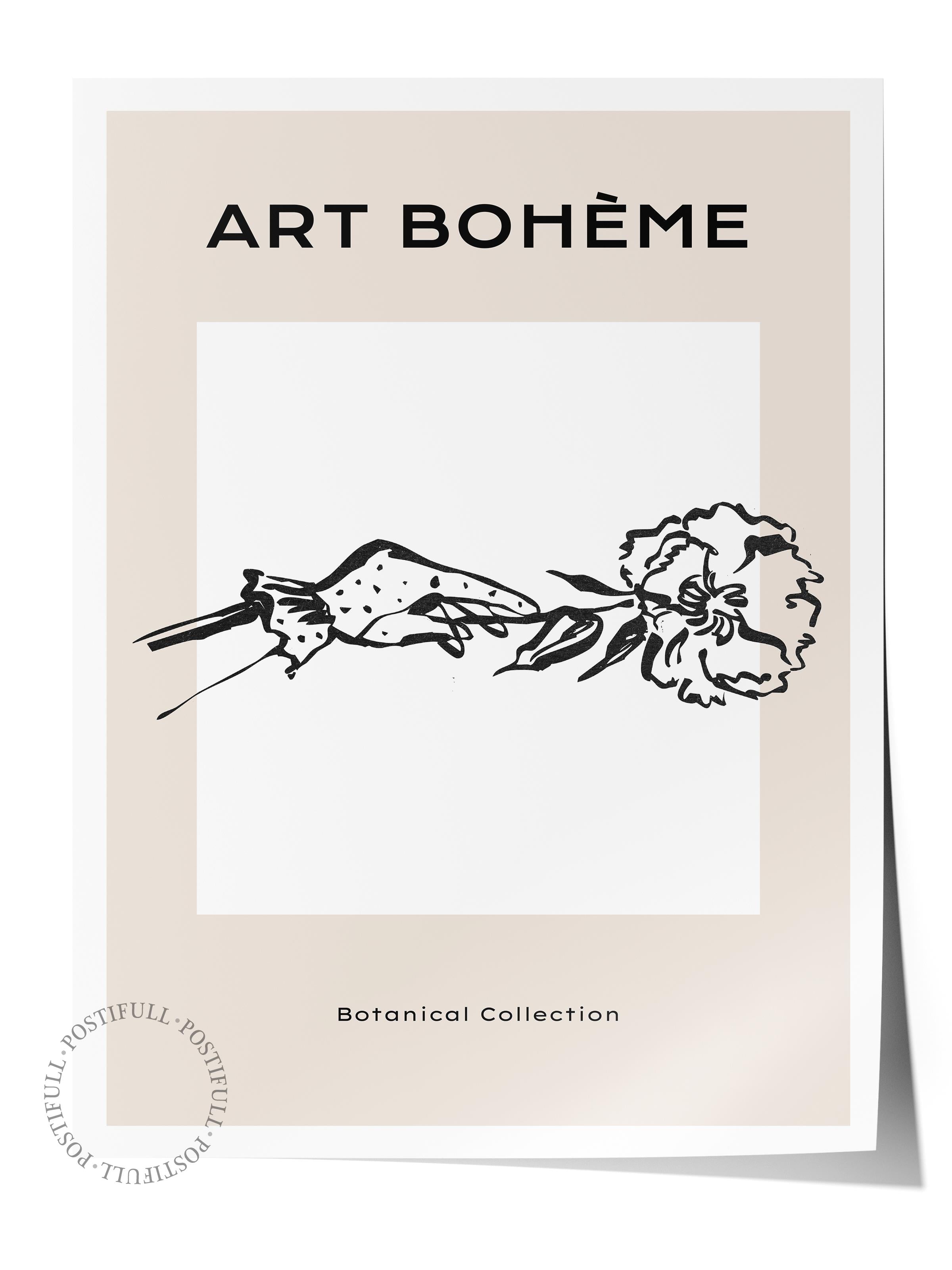 Soft Boho Çerçevesiz Duvar Posteri, İskandinav Temalı Poster - Salon, Mutfak ve Yatak Odası Dekoru