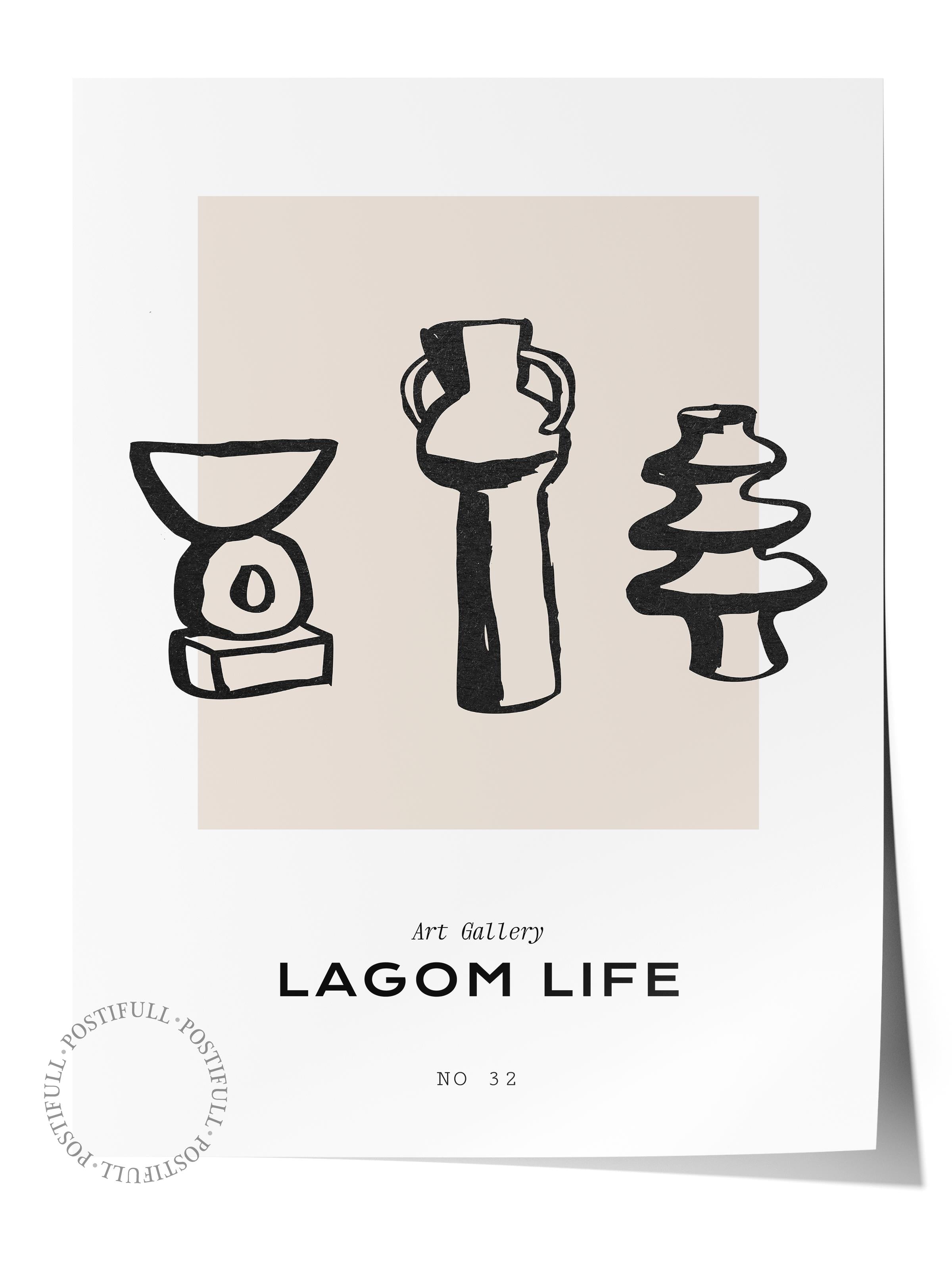 Soft Boho Çerçevesiz Duvar Posteri, İskandinav Temalı Poster - Salon, Mutfak ve Yatak Odası Dekoru