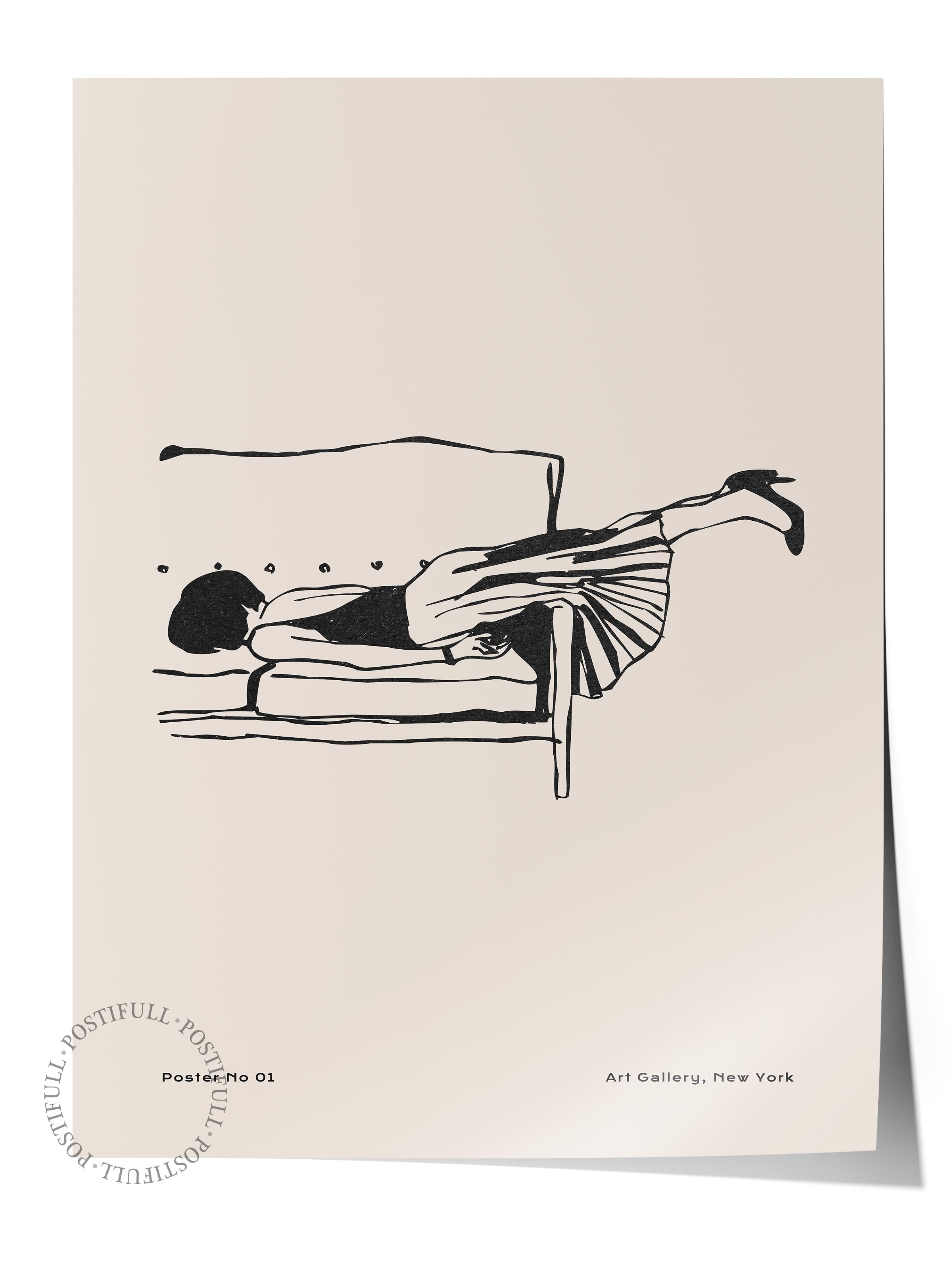 Soft Boho Çerçevesiz Duvar Posteri, İskandinav Temalı Poster - Salon, Mutfak ve Yatak Odası Dekoru