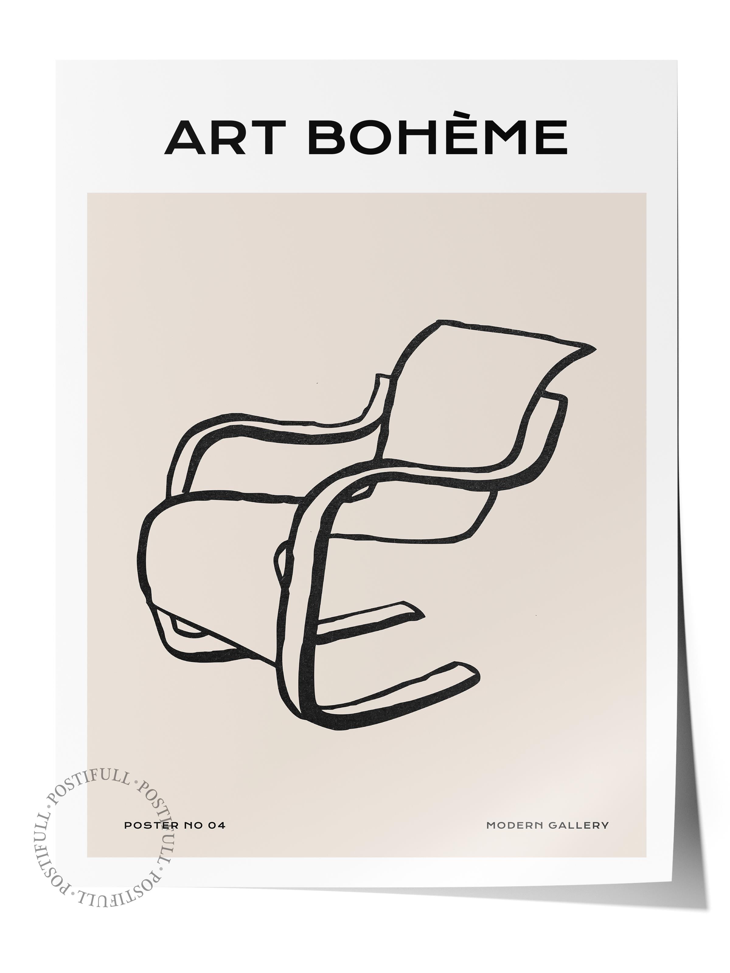 Soft Boho Çerçevesiz Duvar Posteri, İskandinav Temalı Poster - Salon, Mutfak ve Yatak Odası Dekoru