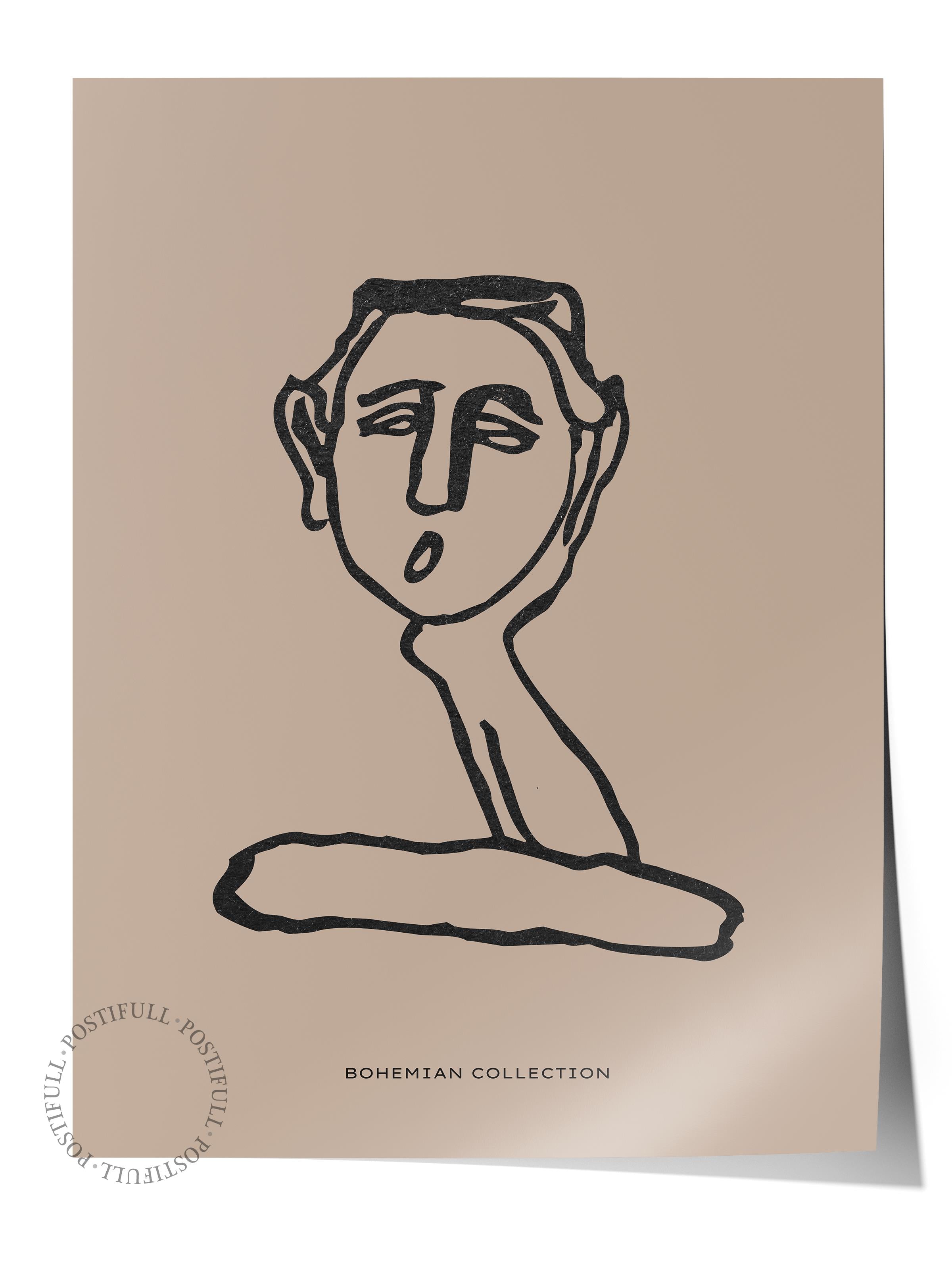 Soft Boho Çerçevesiz Duvar Posteri, İskandinav Temalı Poster - Salon, Mutfak ve Yatak Odası Dekoru