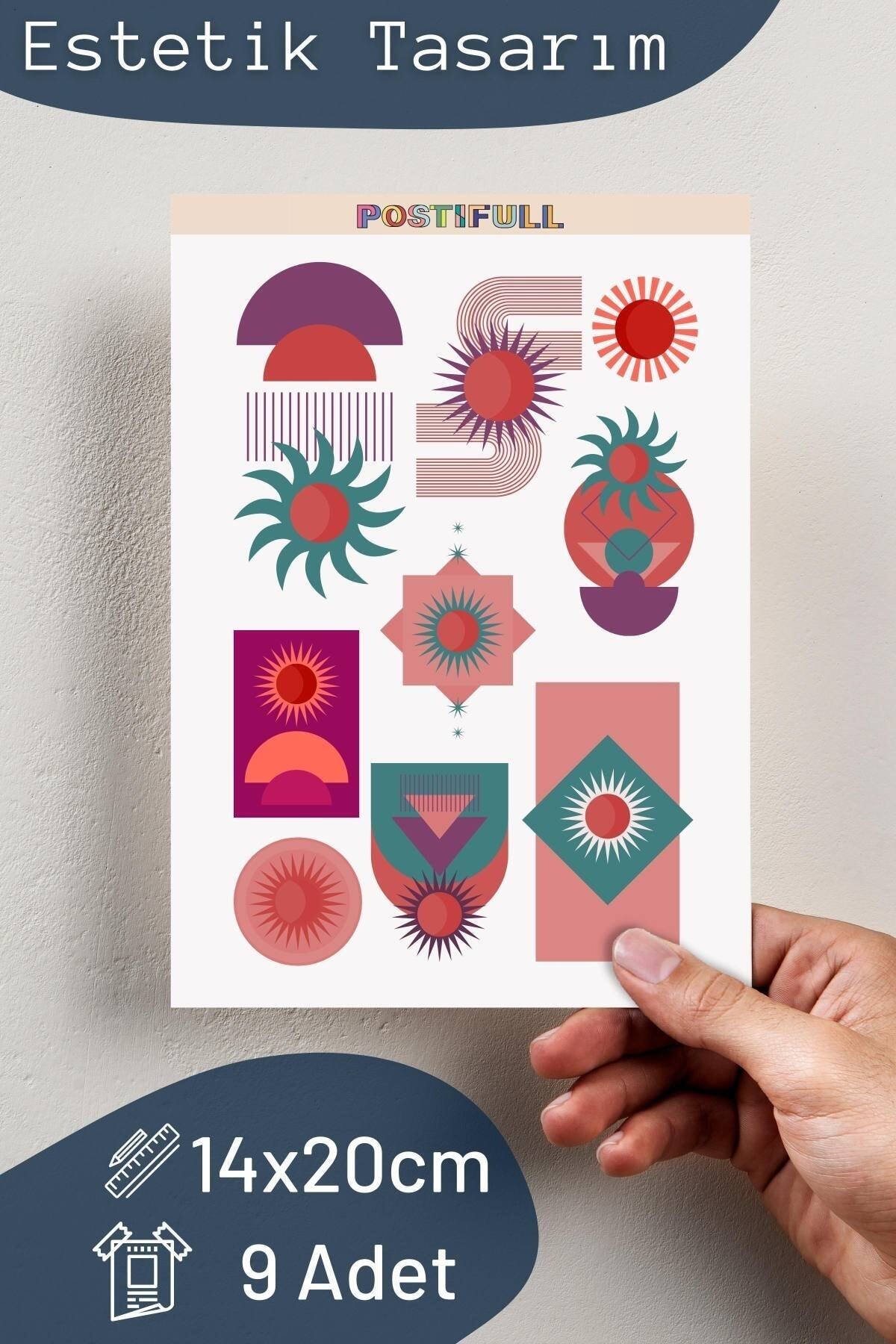 Soft Boho Temalı Sticker Seti - 10 Adet Etiket Seti- Telefon, Tablet, Defter Laptop Uyumlu Etiket