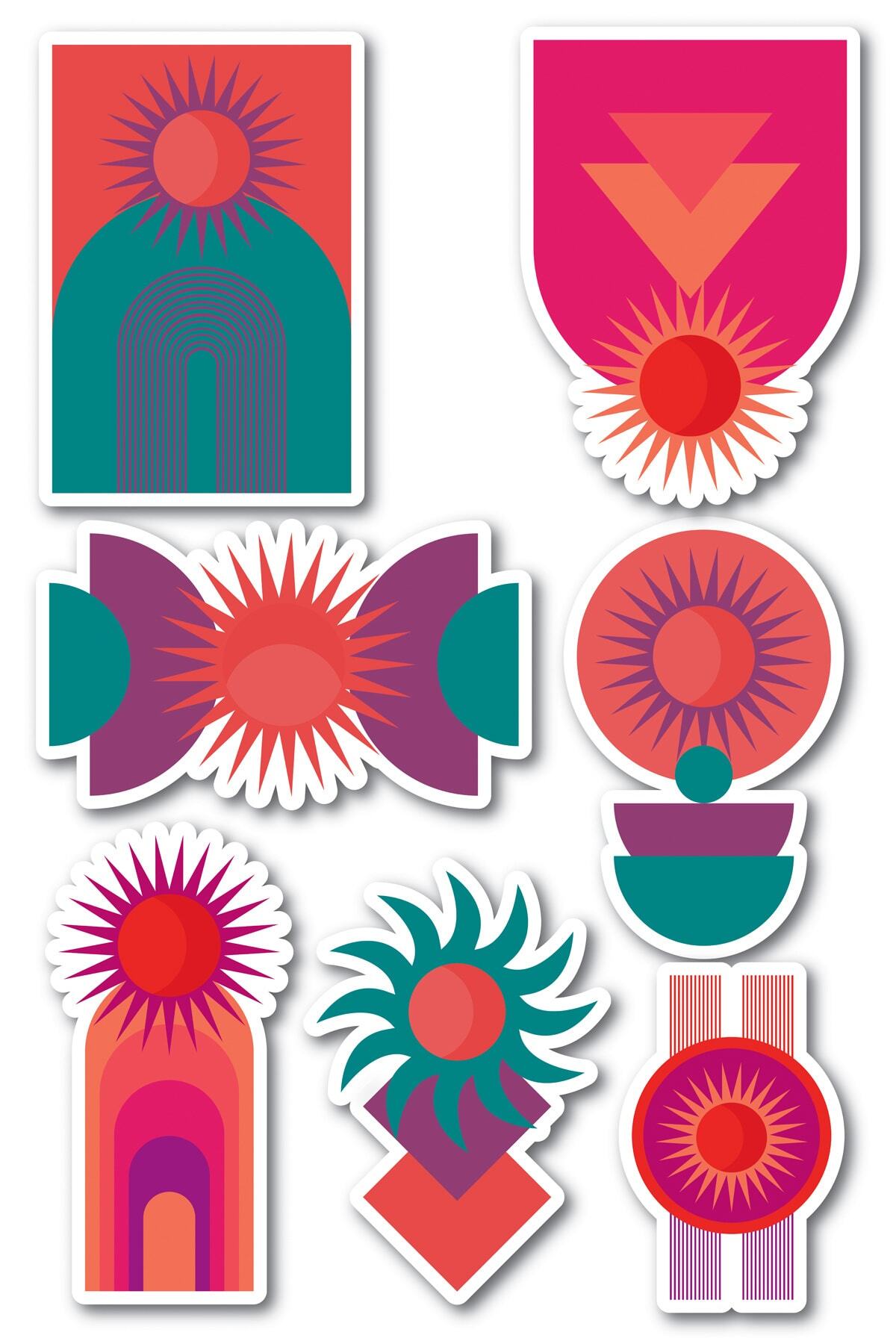 Soft Boho Temalı Sticker Seti - 10 Adet Etiket Seti- Telefon, Tablet, Defter Laptop Uyumlu Etiket