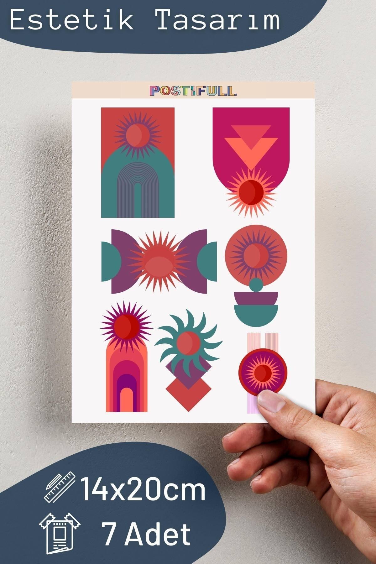 Soft Boho Temalı Sticker Seti - 10 Adet Etiket Seti- Telefon, Tablet, Defter Laptop Uyumlu Etiket