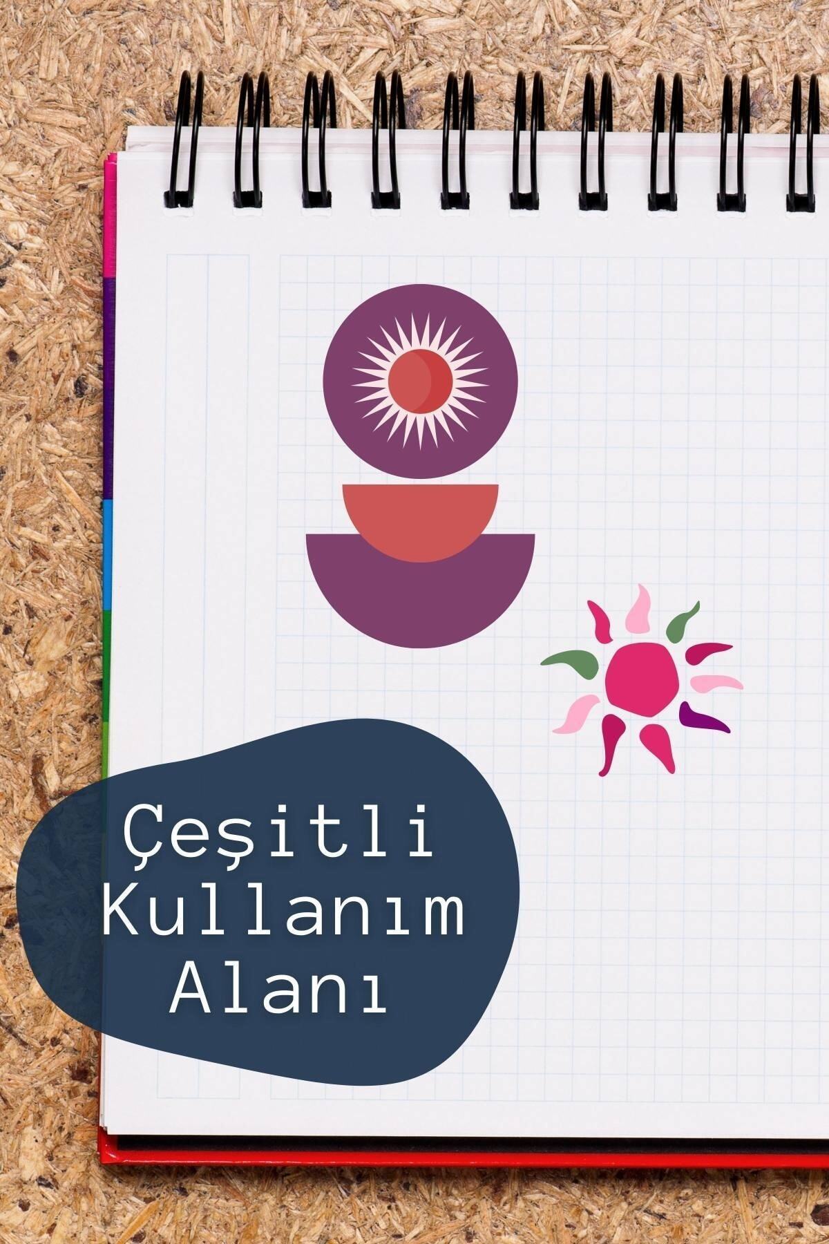 Soft Boho Temalı Sticker Seti - 8 Adet Etiket Seti- Telefon, Tablet, Defter Laptop Uyumlu Etiket