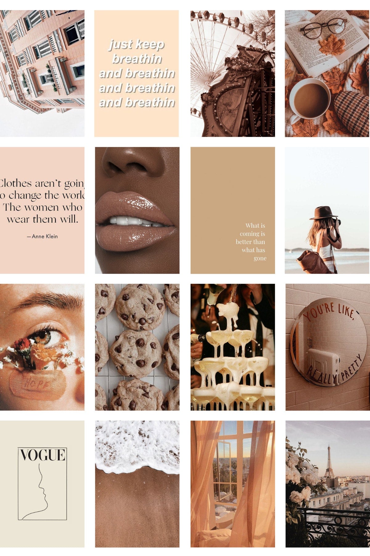 Soft Duvar Posteri Kolaj Set - 50 Adet - Arkası Yapışkanlı - Sade Poster Seti - 10cm*15cm, Kutulu