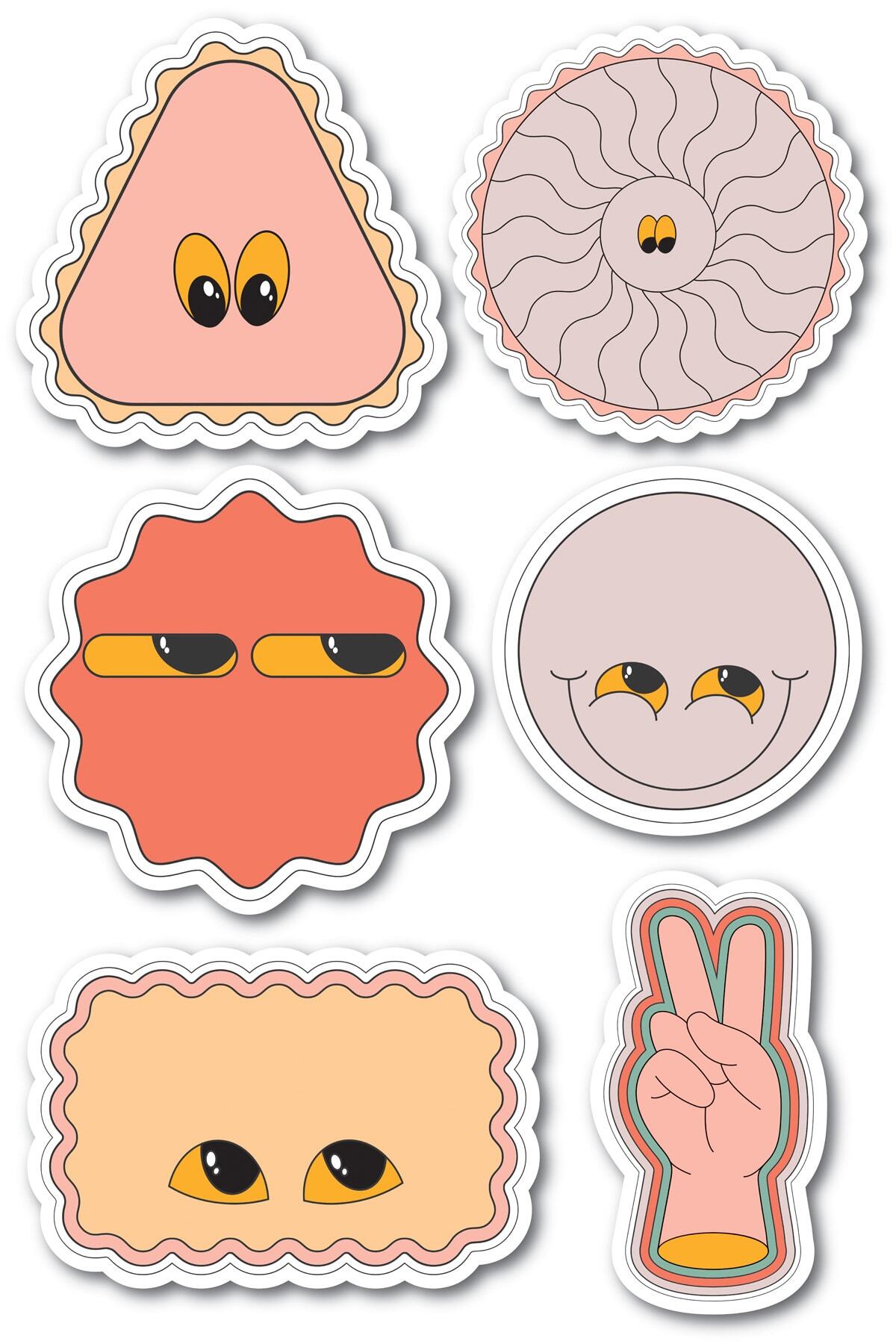 Soft Indie Temalı Sticker Seti - 6 Adet Etiket Seti- Telefon, Tablet, Defter Laptop Uyumlu Etiket