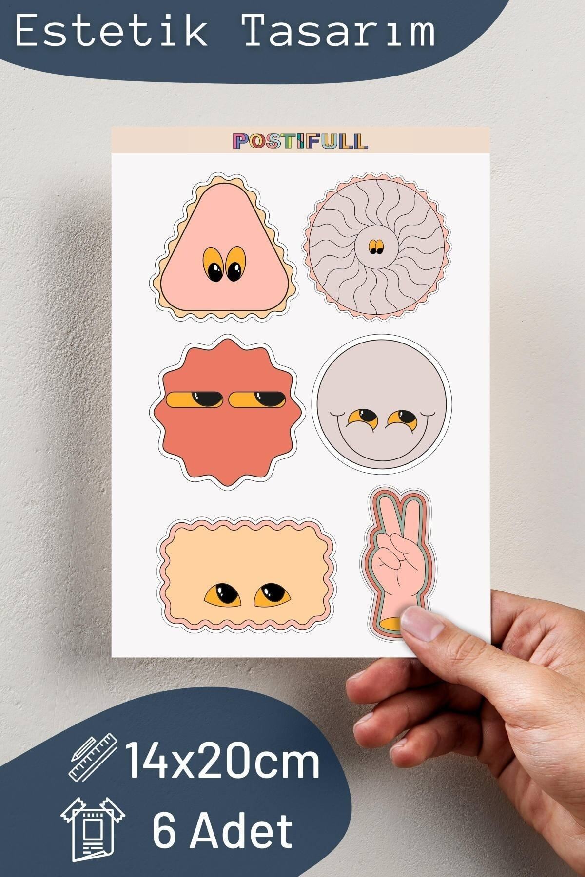 Soft Indie Temalı Sticker Seti - 6 Adet Etiket Seti- Telefon, Tablet, Defter Laptop Uyumlu Etiket