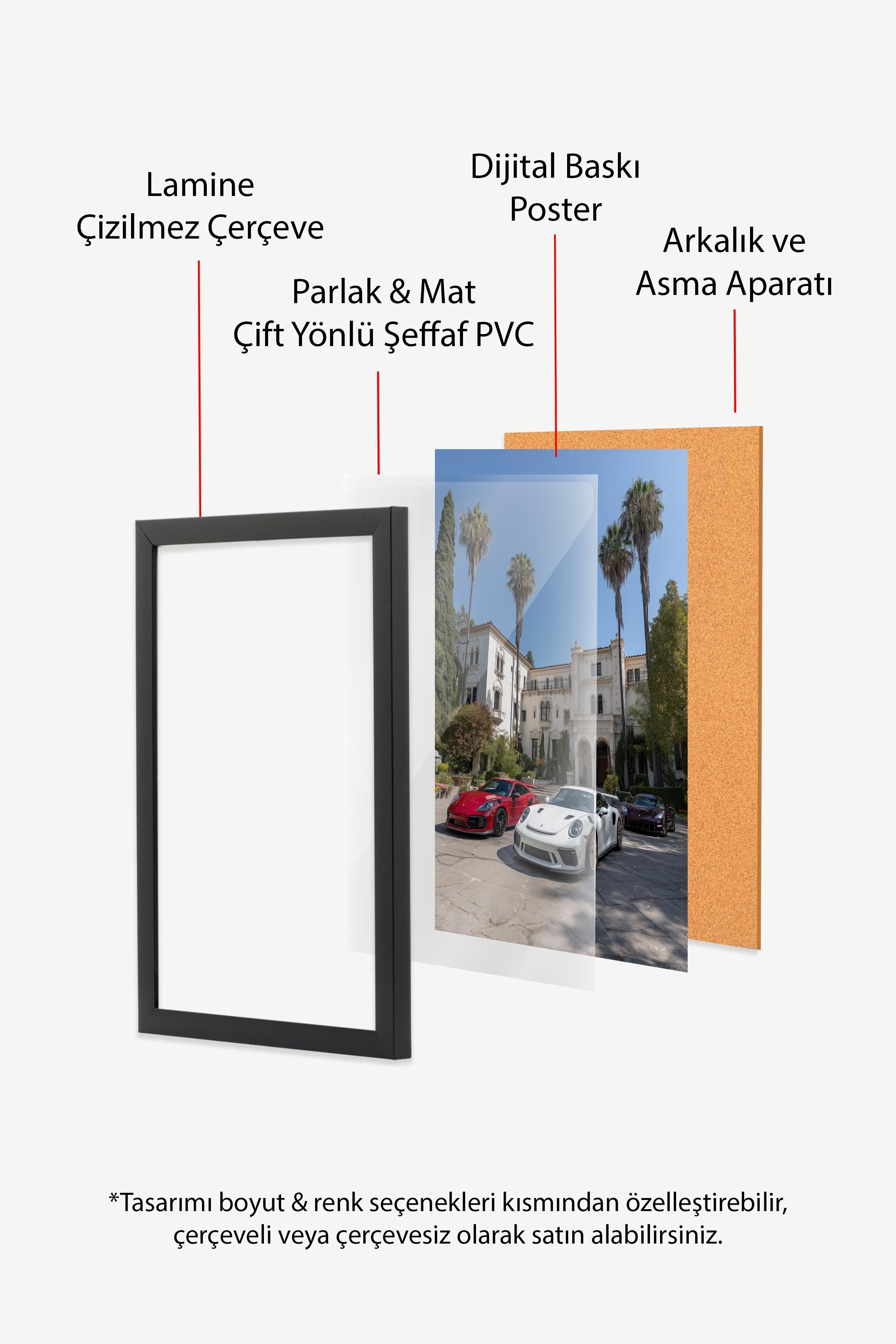 Spor Arabalar Posteri, Siyah Çerçeveli Poster, Old Money Serisi, NO:113216