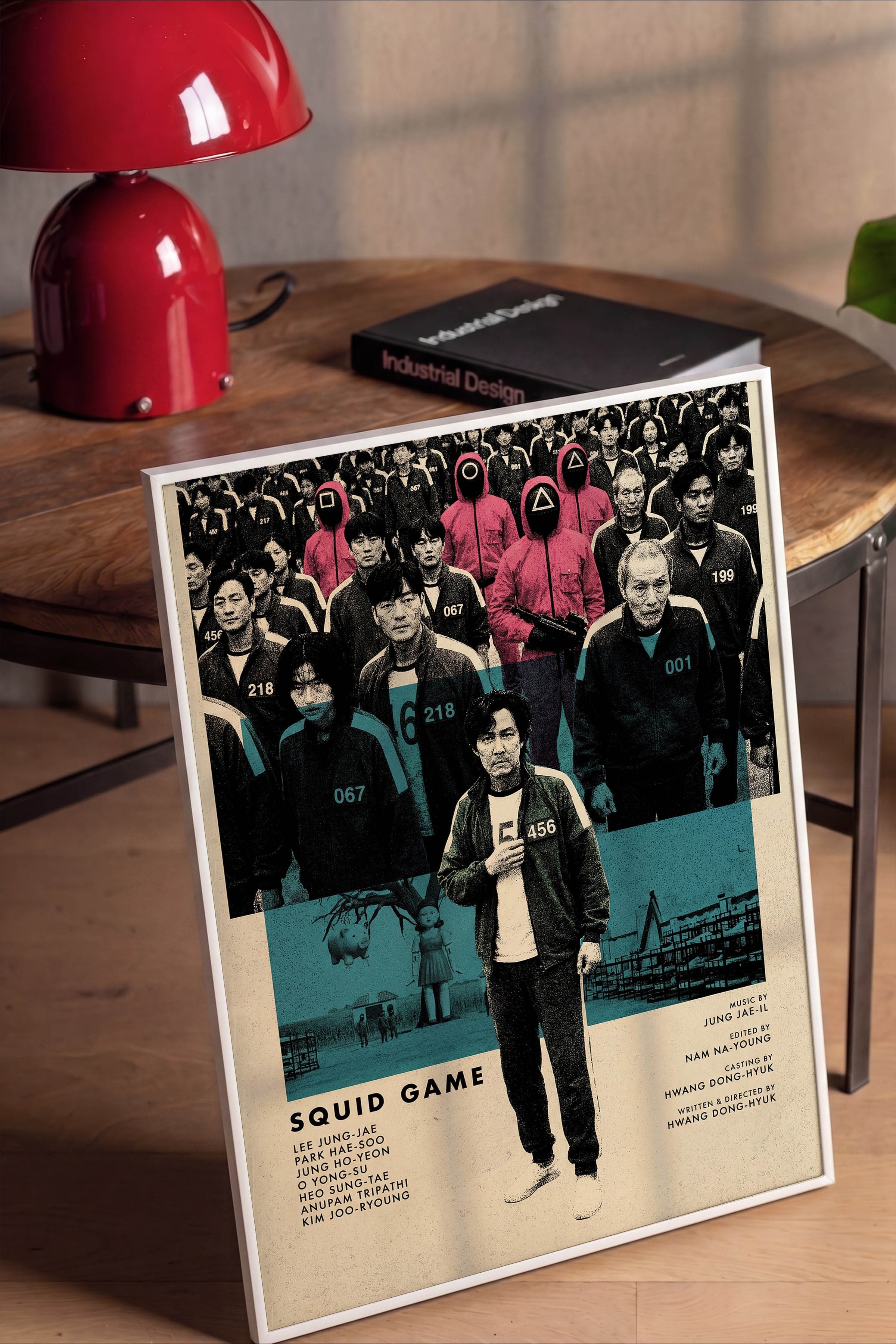 Squid Game Beyaz Çerçeveli Poster, Sinema ve Dizi Tablo, Film Dizi Afişleri NO:112779