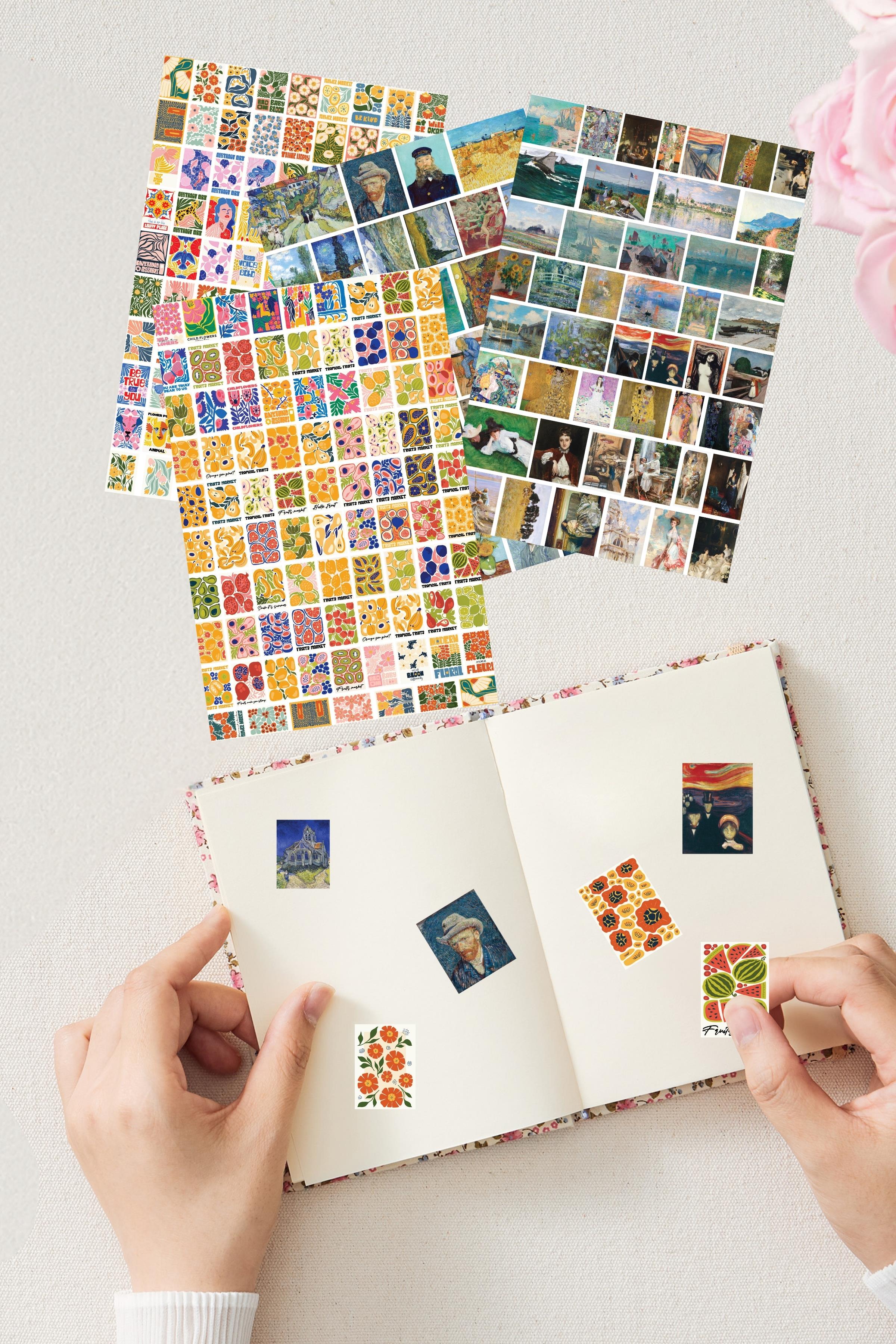 Sticker Seti, 250+ Adet Sanat Temalı Etiket, Modenrn Sanat Etiket, Sticker Book, Bullet Journal, Günlük, Laptop