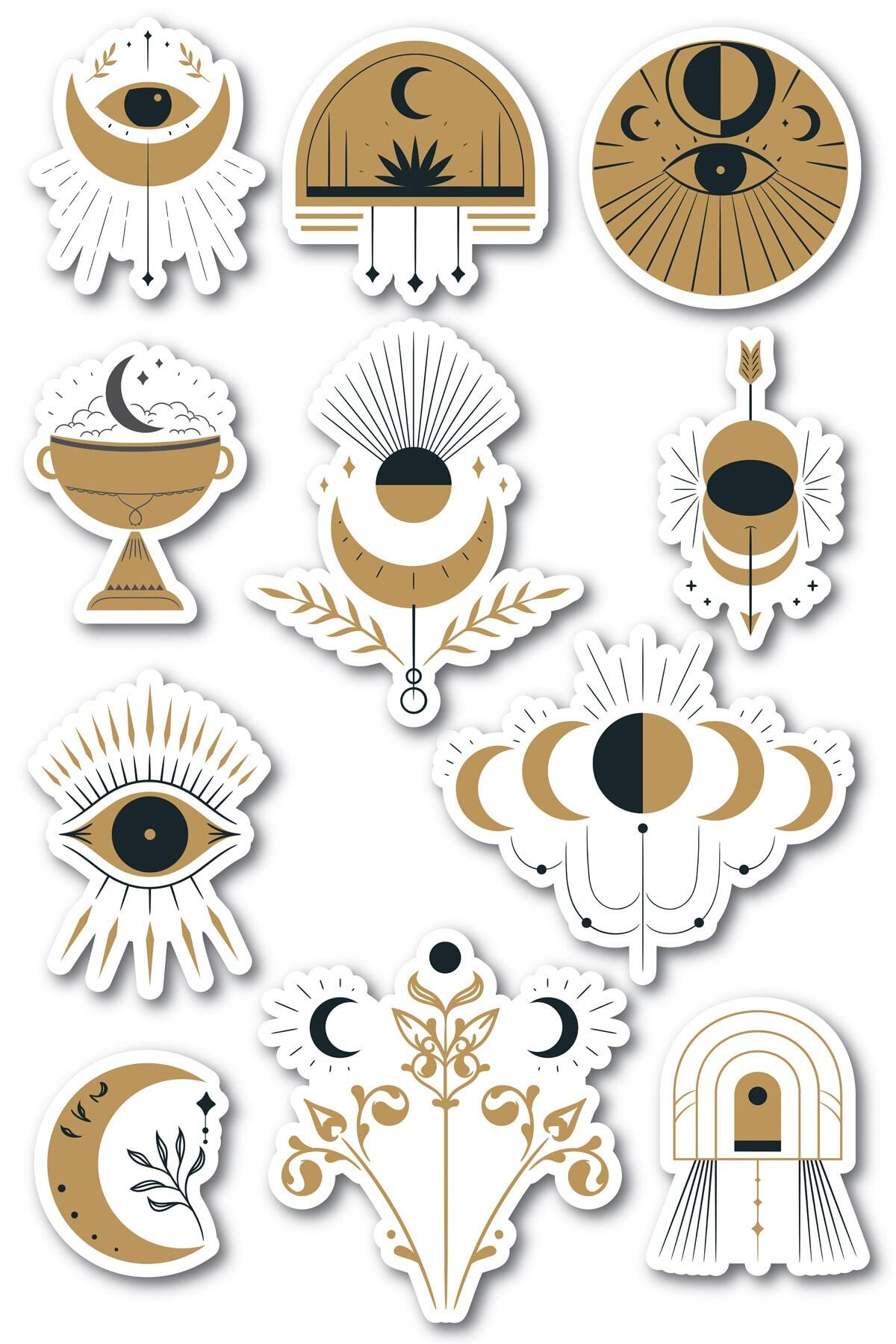 Sticker Seti - Yapışkanlı Boho Estetik Sticker Seti - Telefon, Tablet, Defter, Laptop Sticker