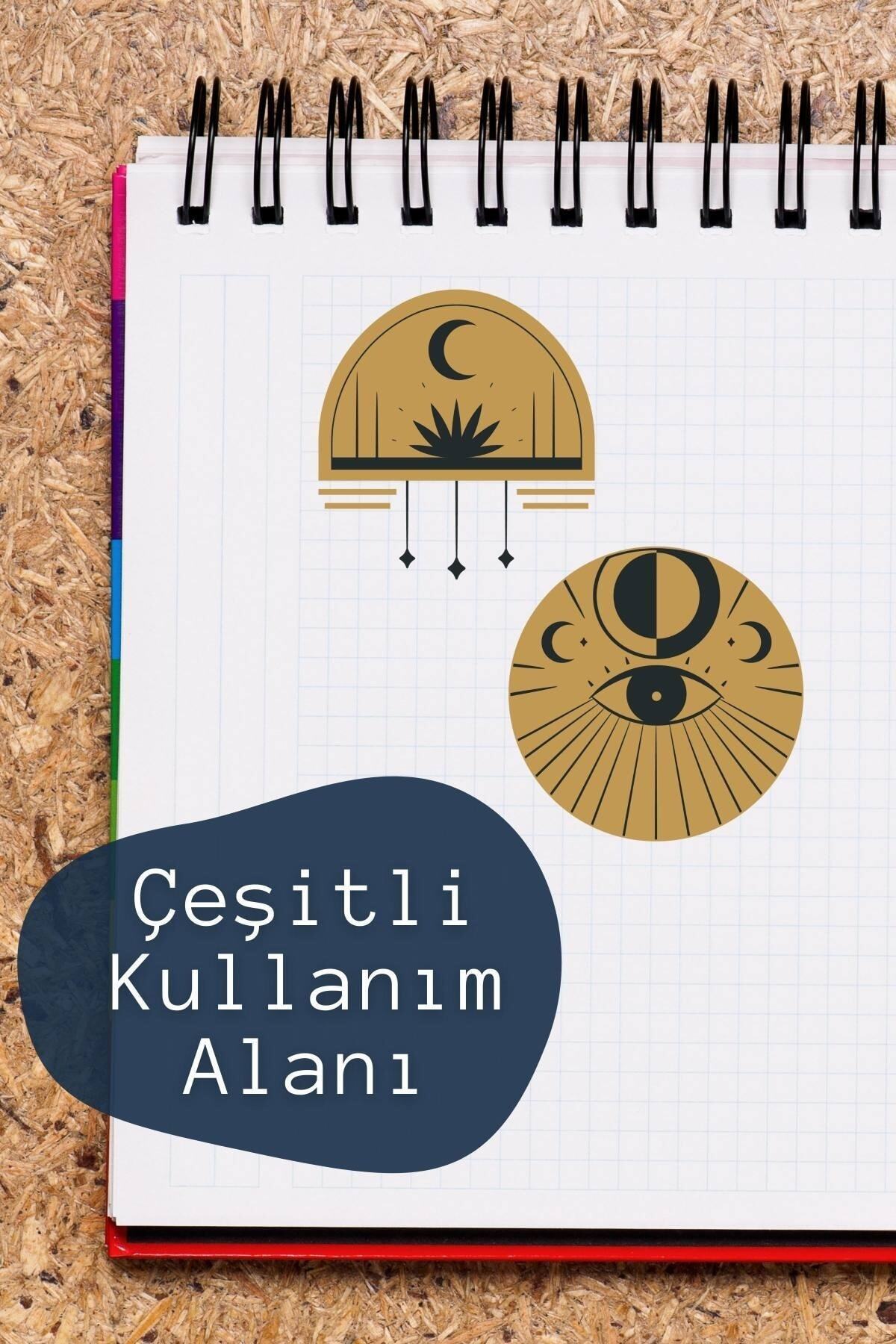 Sticker Seti - Yapışkanlı Boho Estetik Sticker Seti - Telefon, Tablet, Defter, Laptop Sticker