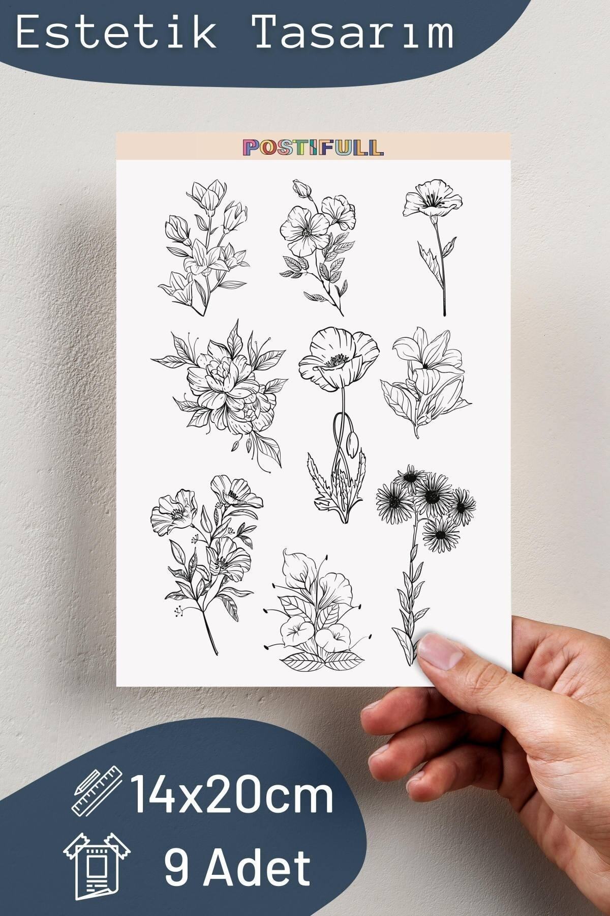 Sticker Seti - Yapışkanlı Estetik Sticker Seti - Telefon, Tablet, Defter, Laptop Sticker