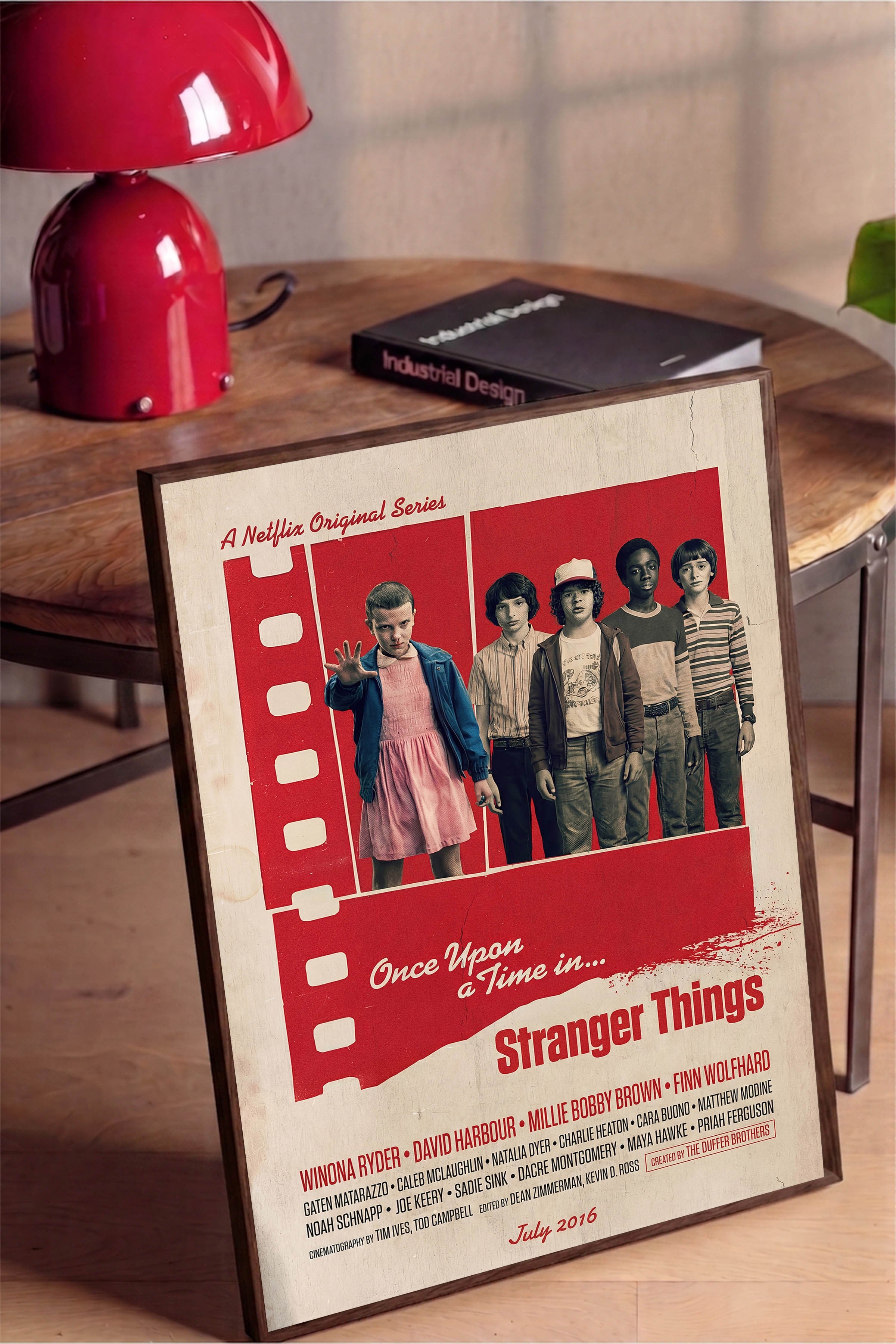 Stranger Things Kahverengi Çerçeveli Poster, Sinema ve Dizi Tablo, Film Dizi Afişleri NO:112843