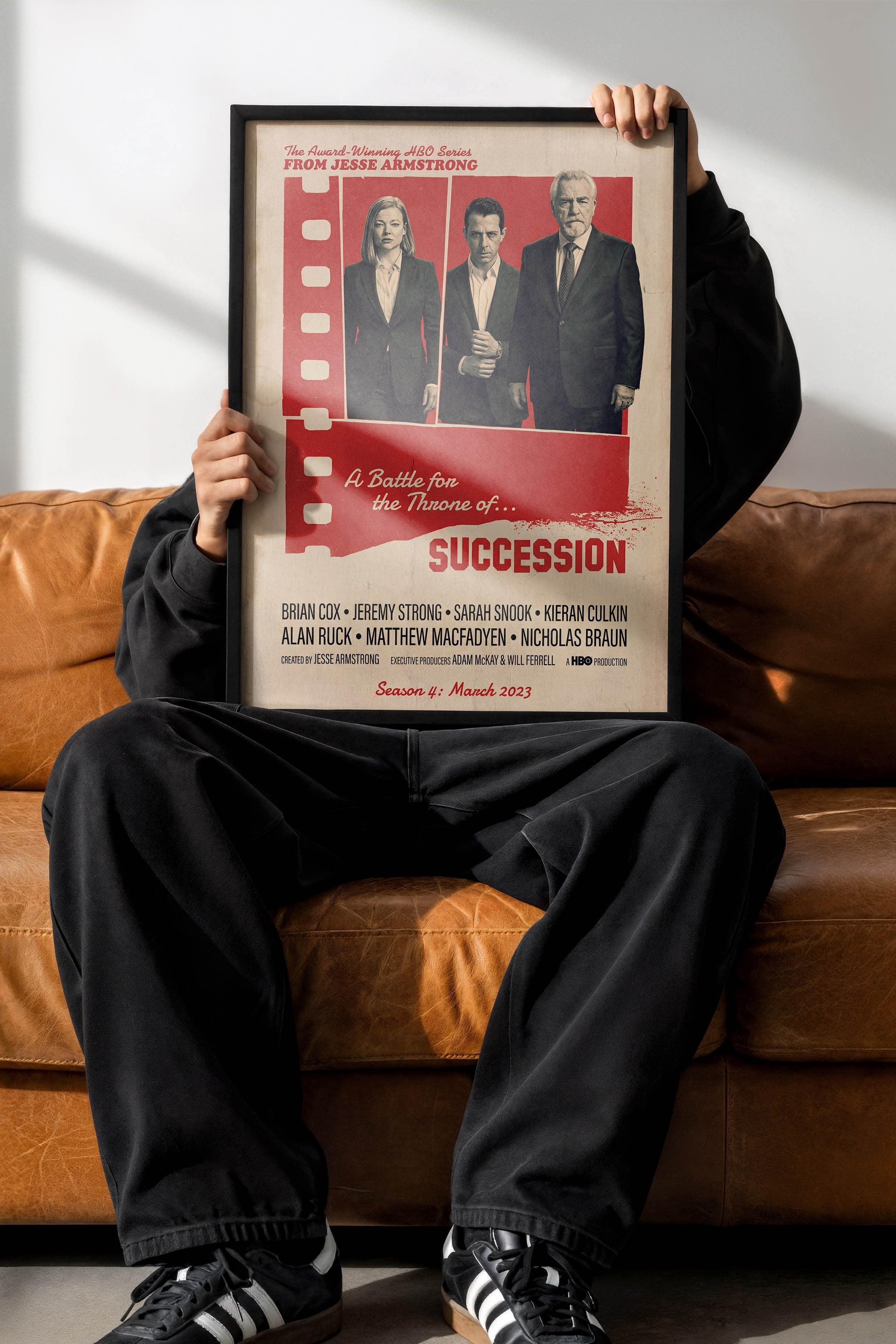 Succession Siyah Çerçeveli Poster, Sinema ve Dizi Tablo, Film Dizi Afişleri NO:112870