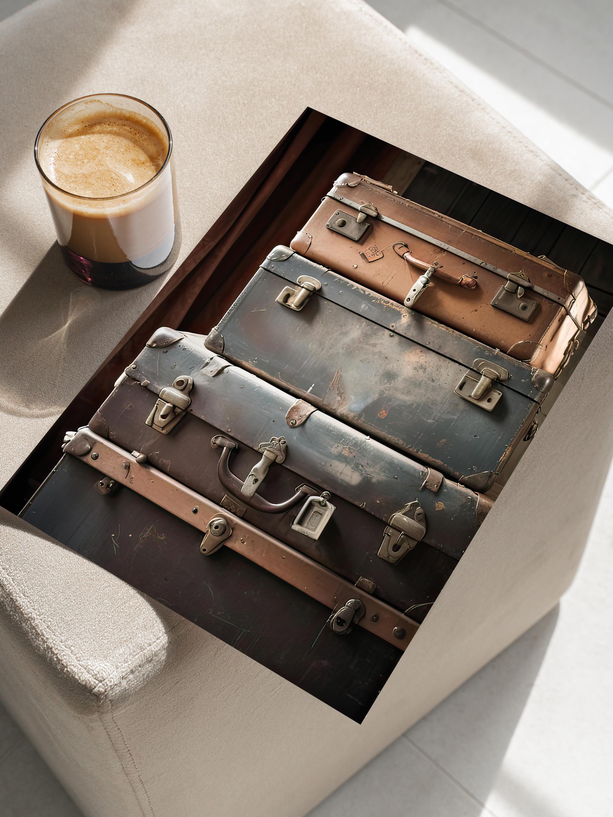 Suitcases Poster, Çerçevesiz Duvar Posteri, Dikey Duvar Tablosu Comfort Serisi NO:108318