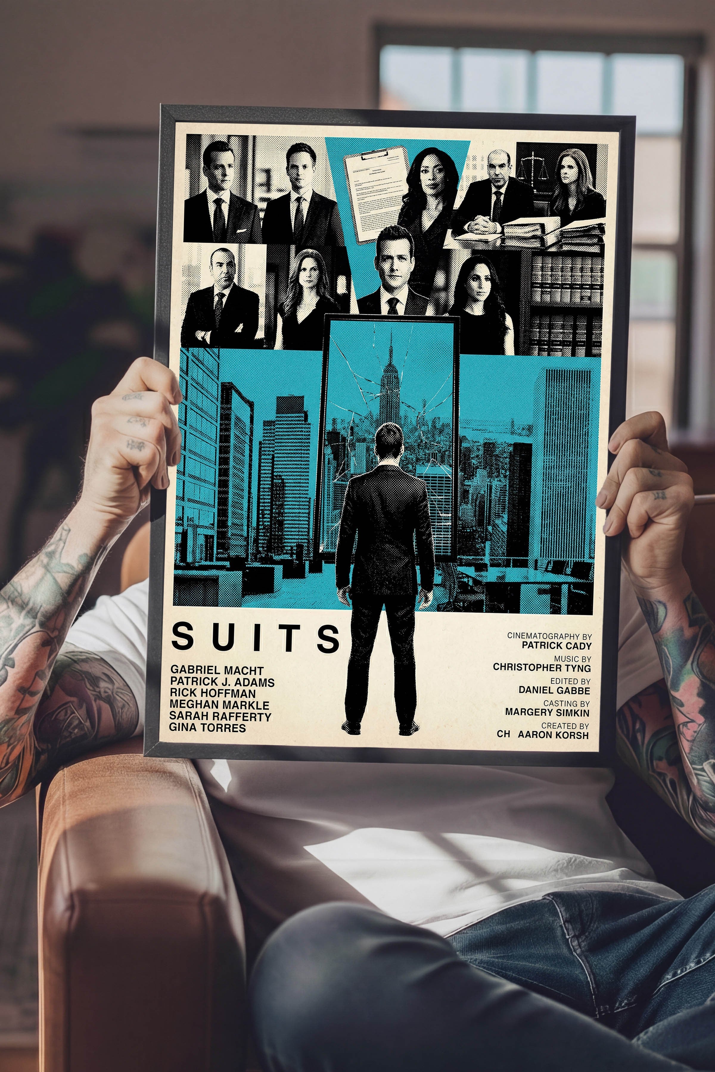 Suits Siyah Çerçeveli Poster, Sinema ve Dizi Tablo, Film Dizi Afişleri NO:112789