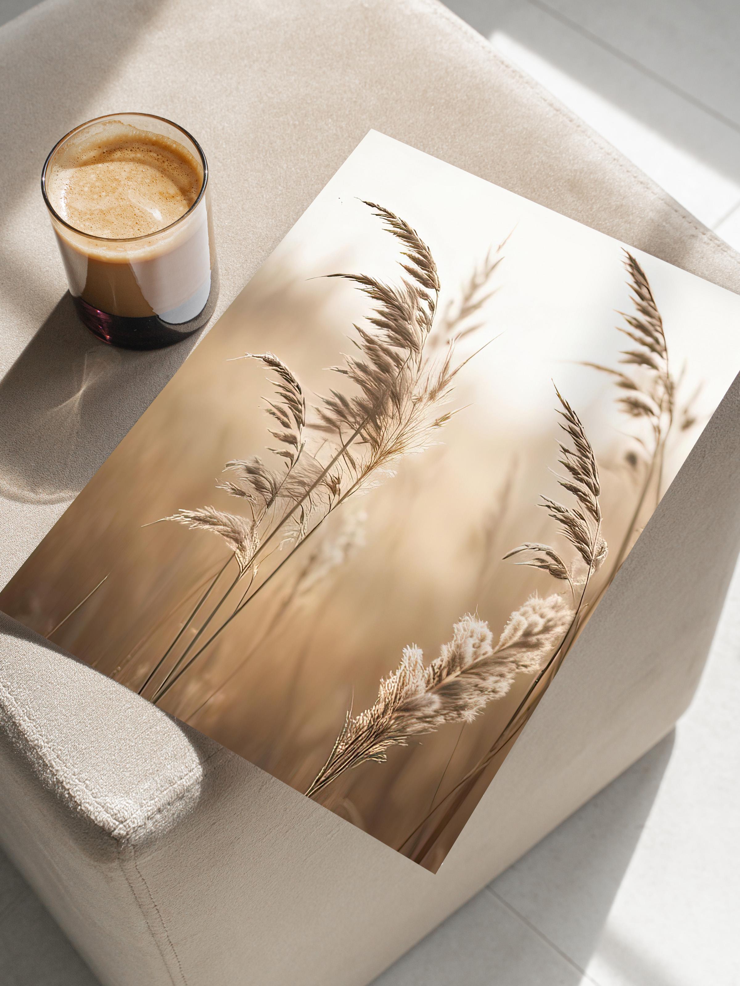 Sunlight Reed Poster, Çerçevesiz Duvar Posteri, Dikey Duvar Tablosu Comfort Serisi NO:108409