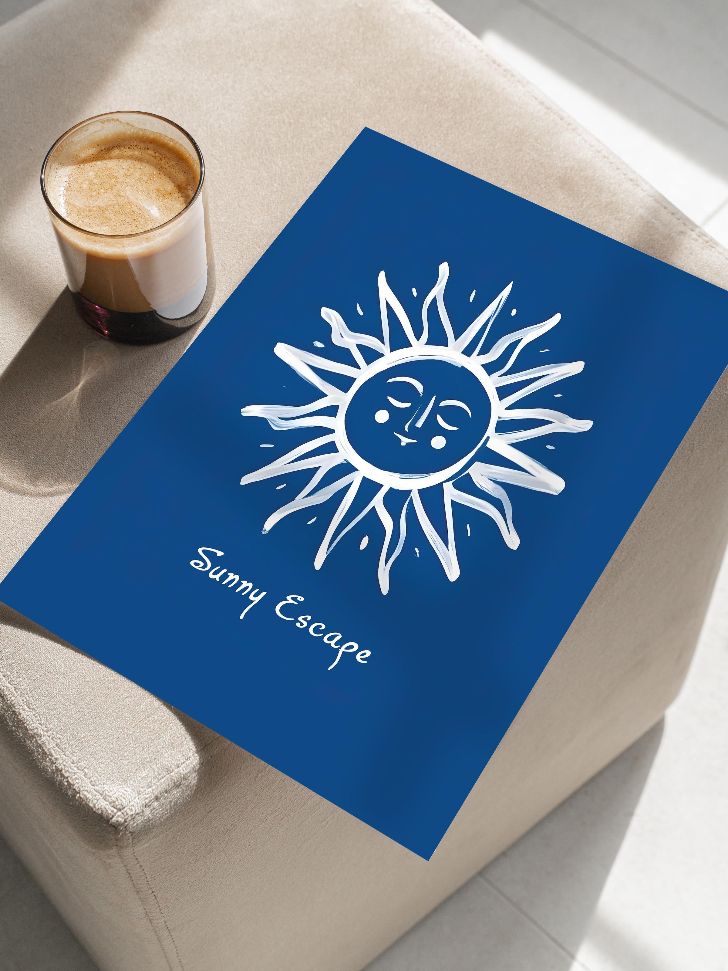 Sunny Escape Poster, Çerçevesiz Duvar Posteri, Dikey Duvar Tablosu Comfort Serisi NO:108481