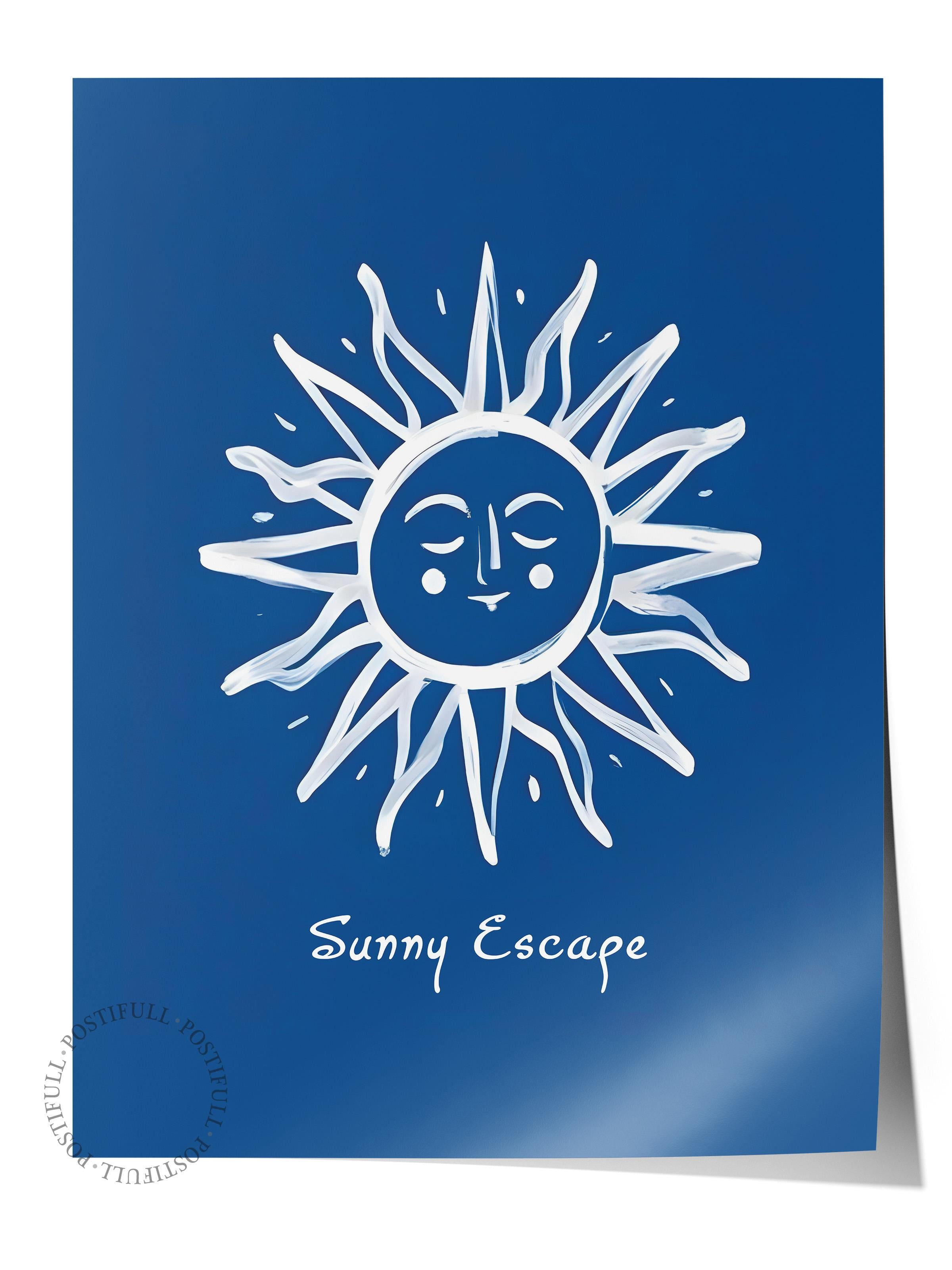 Sunny Escape Poster, Çerçevesiz Duvar Posteri, Dikey Duvar Tablosu Comfort Serisi NO:108481