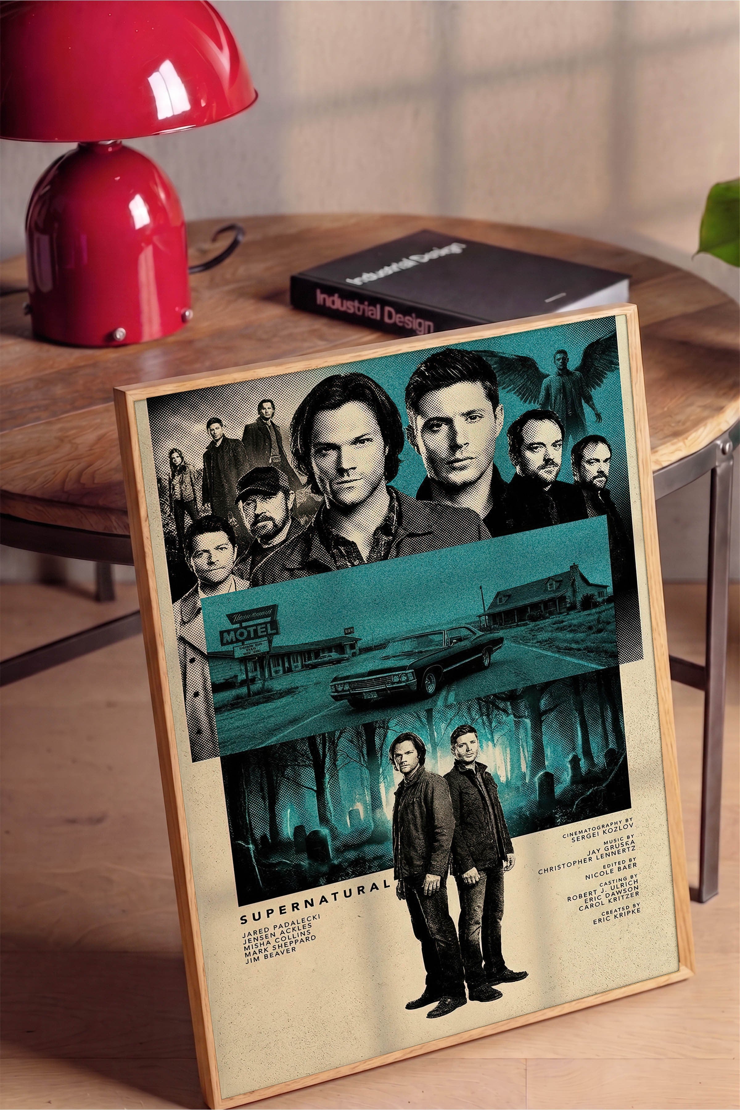 Supernatural Ahşap Çerçeveli Poster, Sinema ve Dizi Tablo, Film Dizi Afişleri NO:112794