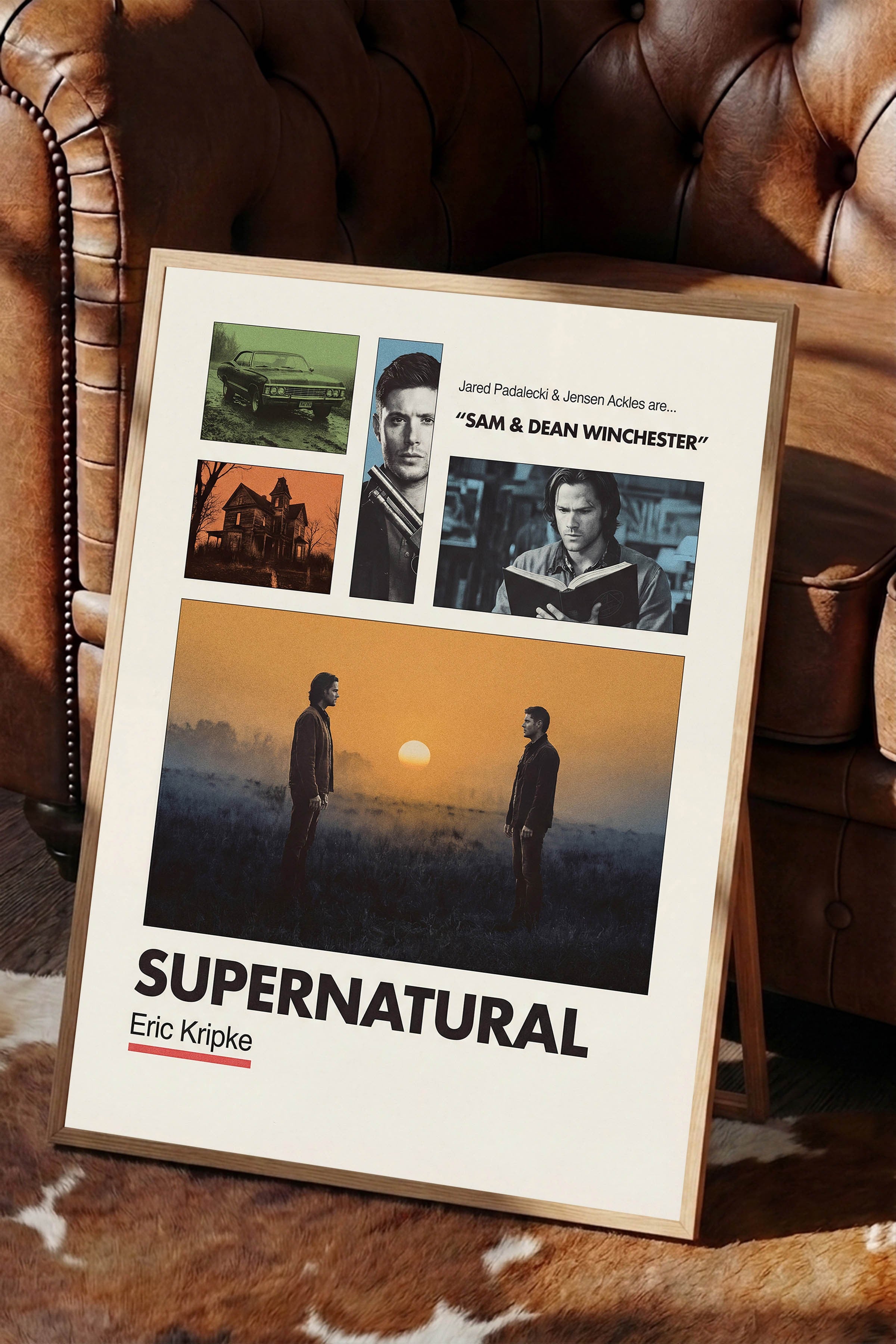 Supernatural Ahşap Çerçeveli Poster, Sinema ve Dizi Tablo, Film Dizi Afişleri NO:112924
