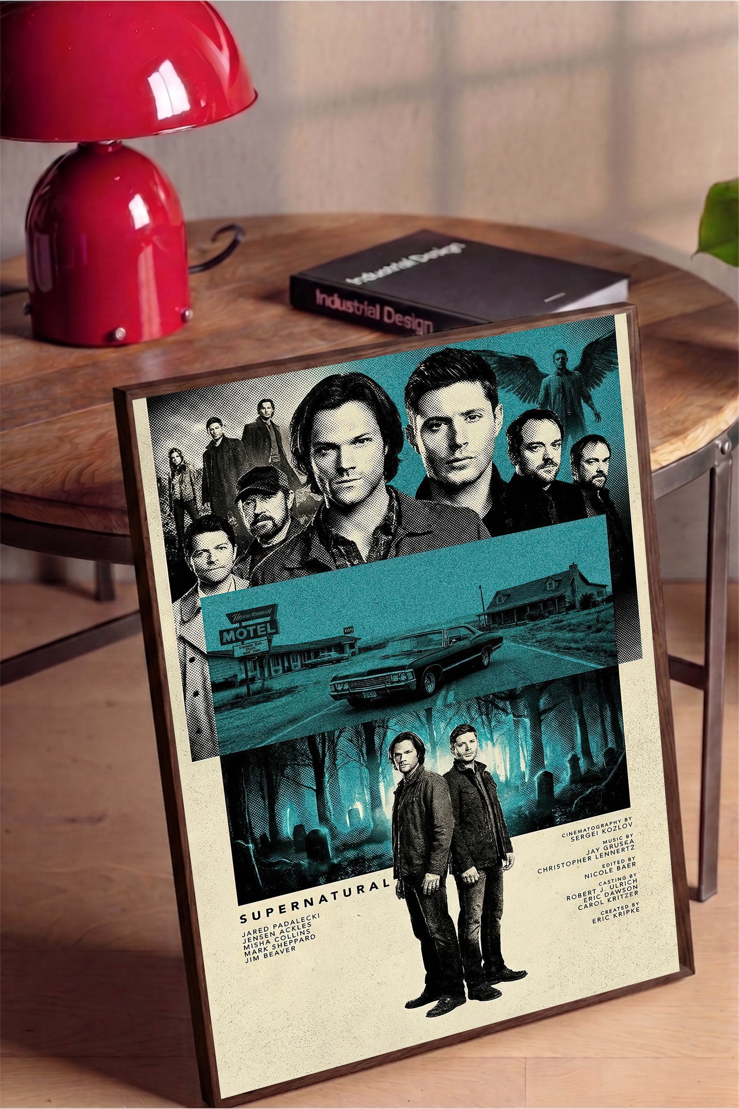 Supernatural Kahverengi Çerçeveli Poster, Sinema ve Dizi Tablo, Film Dizi Afişleri NO:112794
