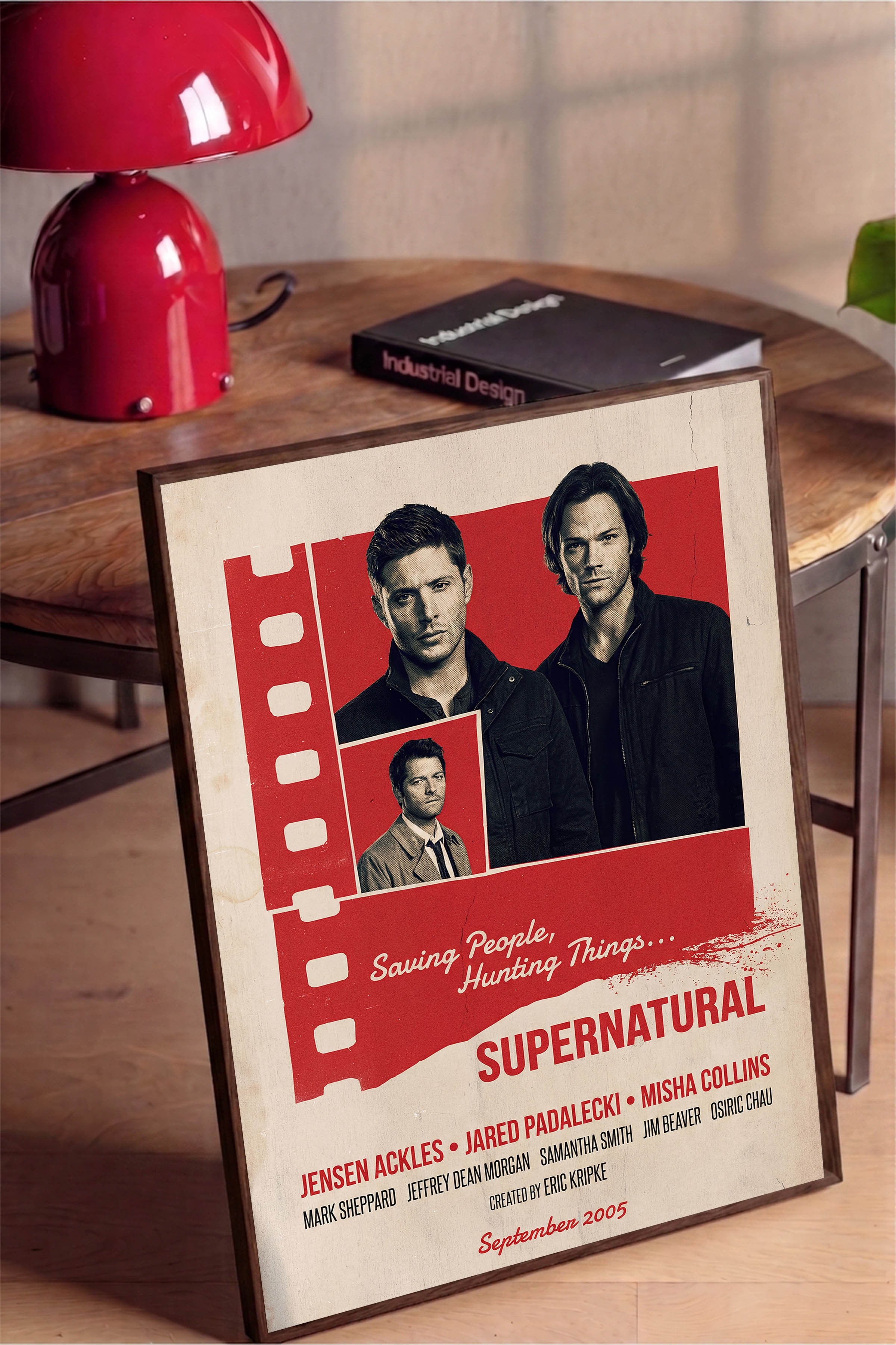 Supernatural Kahverengi Çerçeveli Poster, Sinema ve Dizi Tablo, Film Dizi Afişleri NO:112873