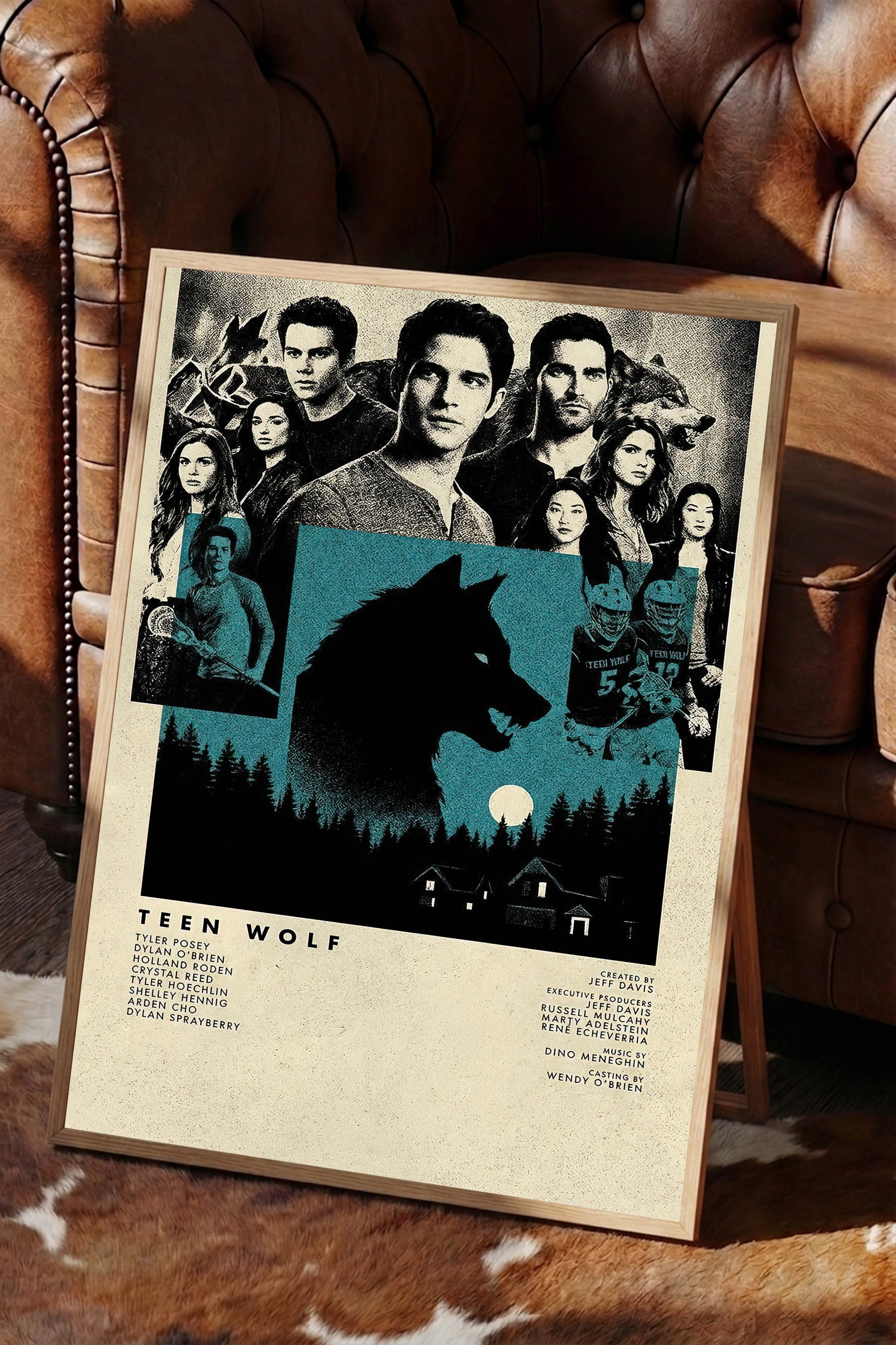 Teen Wolf Ahşap Çerçeveli Poster, Sinema ve Dizi Tablo, Film Dizi Afişleri NO:112798