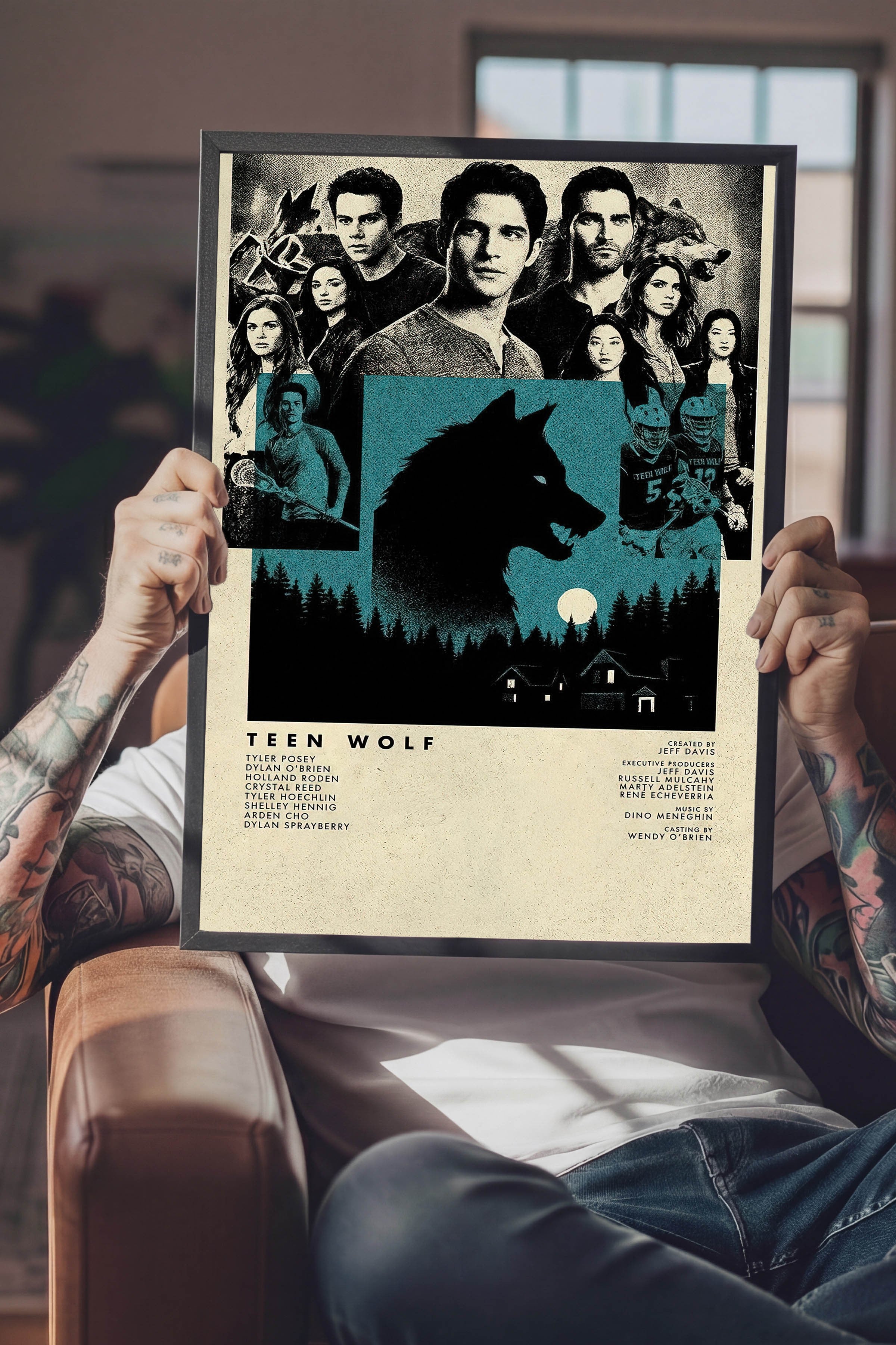 Teen Wolf Siyah Çerçeveli Poster, Sinema ve Dizi Tablo, Film Dizi Afişleri NO:112798