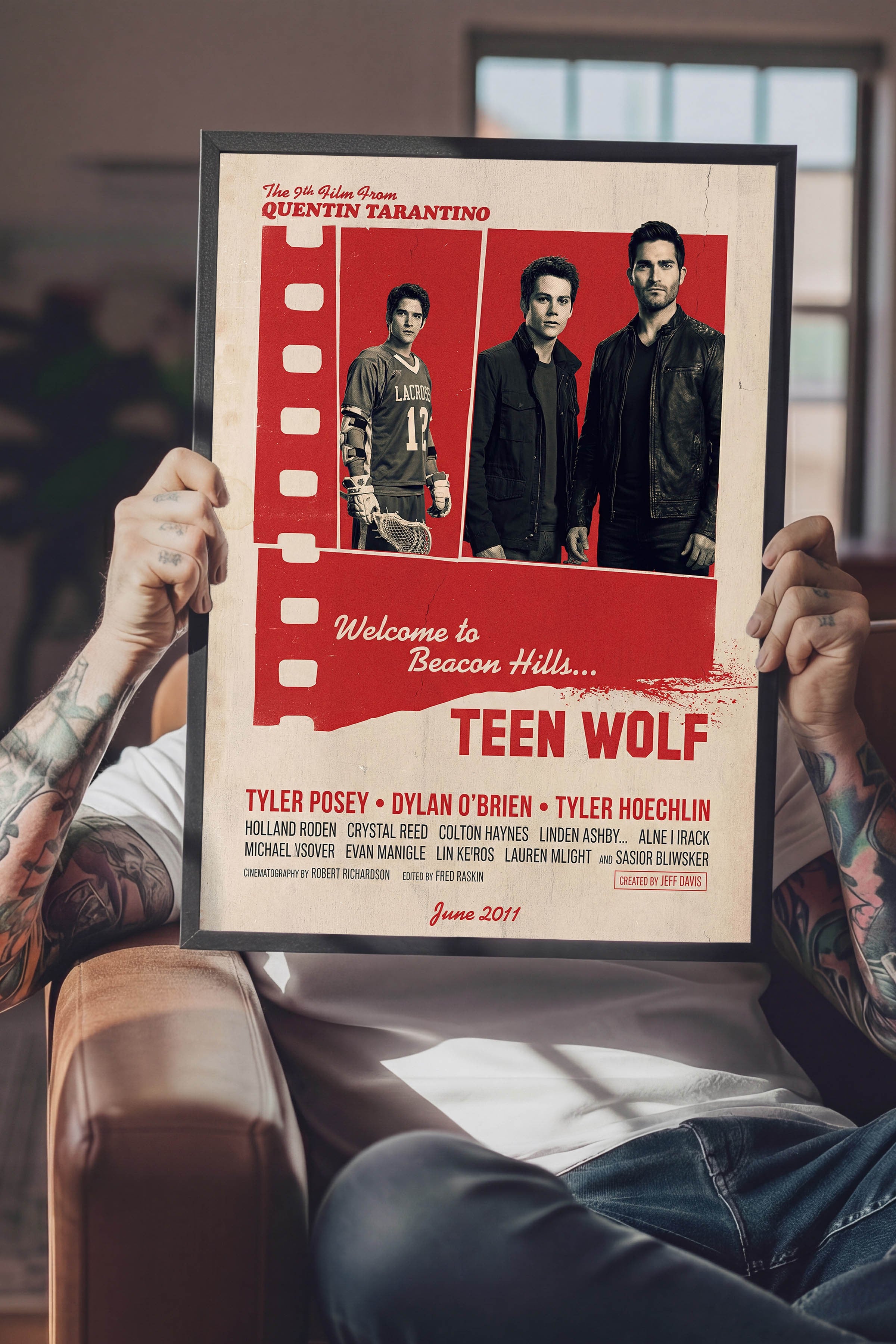 Teen Wolf Siyah Çerçeveli Poster, Sinema ve Dizi Tablo, Film Dizi Afişleri NO:112875