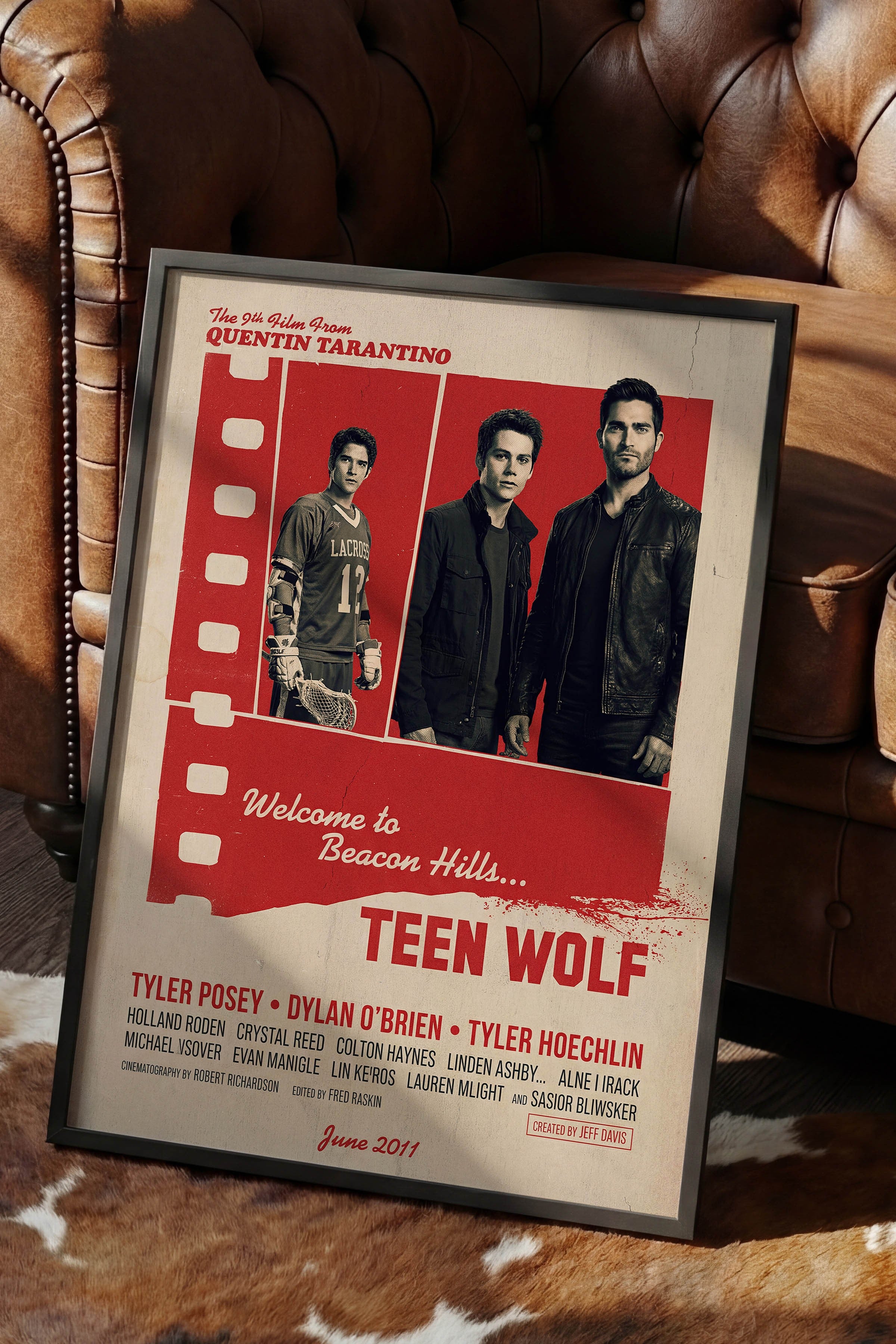 Teen Wolf Siyah Çerçeveli Poster, Sinema ve Dizi Tablo, Film Dizi Afişleri NO:112875